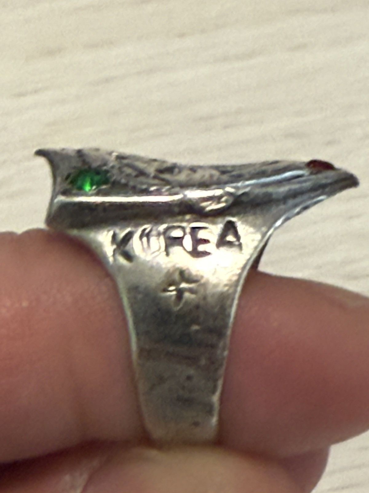 Vintage Very Rare 1946 WW2 Korea Horseshoe Silver ring Size ONE SIZE - 3 Thumbnail