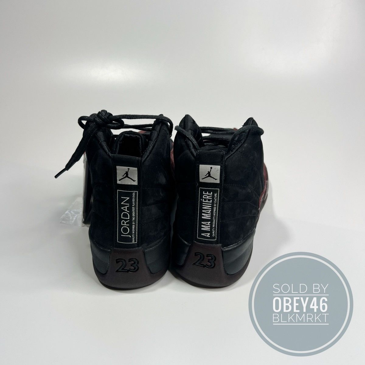 A Ma Maniere × Jordan Brand A Ma Maniere Air Jordan 12 Black Size 9.5M 11 W Size US 9.5 / EU 42-43 - 6 Thumbnail