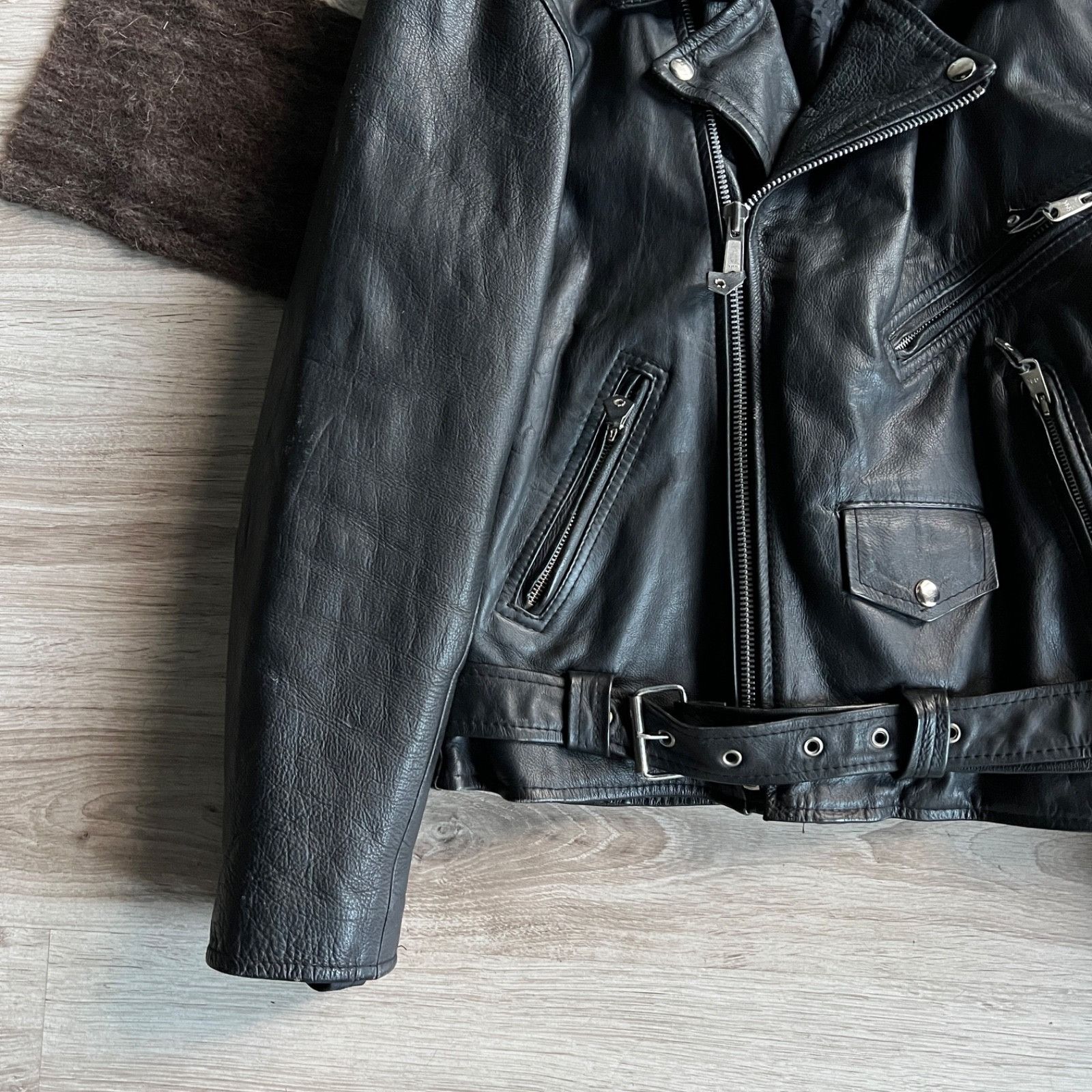 Leather Akaso Vintage Leather Motorcycle Biker Jacket 9722AC Size US M / EU 48-50 / 2 - 5 Thumbnail