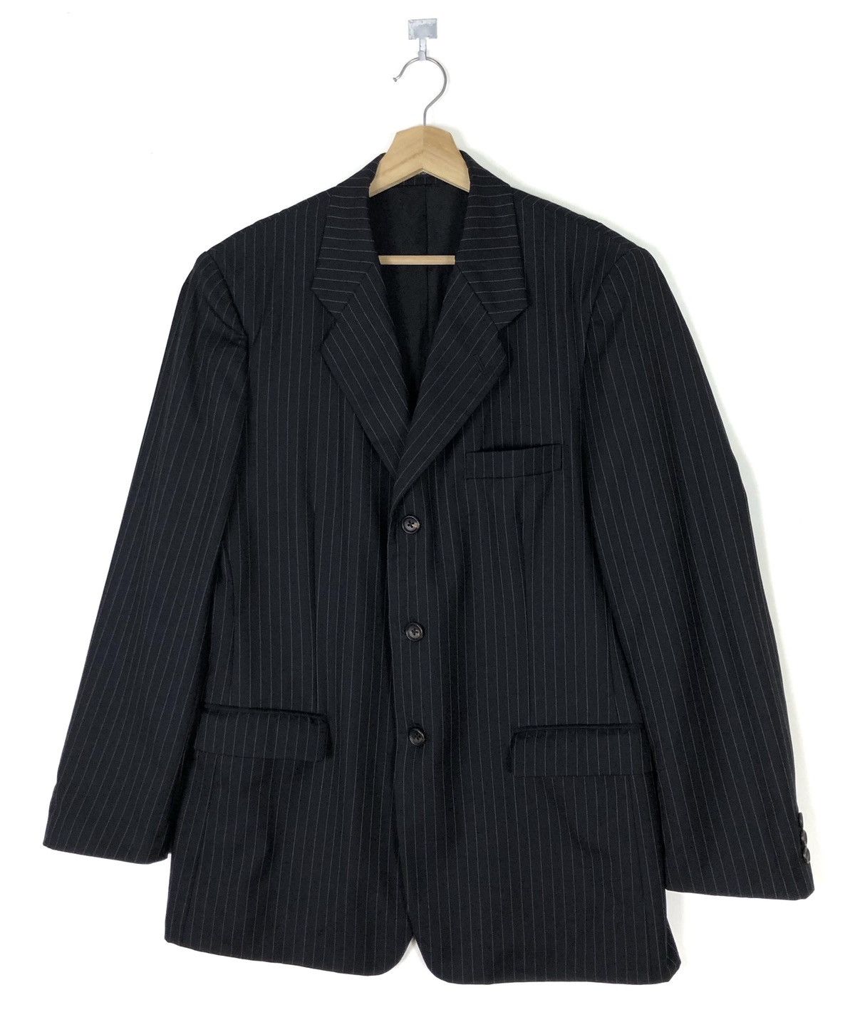 Yohji Yamamoto AW2012 7-POCKETS COSTUME D’ HOMME STRIPES WOOL GABARDINE Size US M / EU 48-50 / 2 - 8 Thumbnail