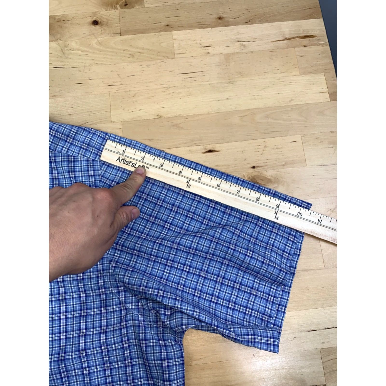 Ralph Lauren Ralph Lauren Shirt Mens L Blue Check Button Down Short Sleeve Classic Fit 10588 Size US L / EU 52-54 / 3 - 5 Thumbnail