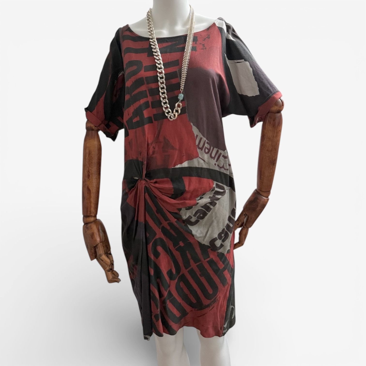 Desigual Desigual Dress Newspaper Print Y2K Size L / US 10 / IT 46 - 8 Thumbnail