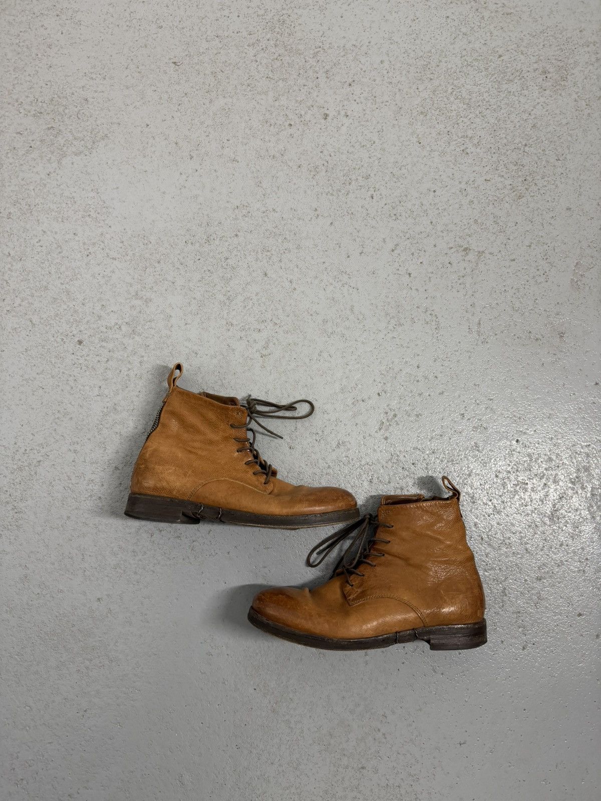 A.S.98 Leather Cross Zip/ Double Back Zippers Boots