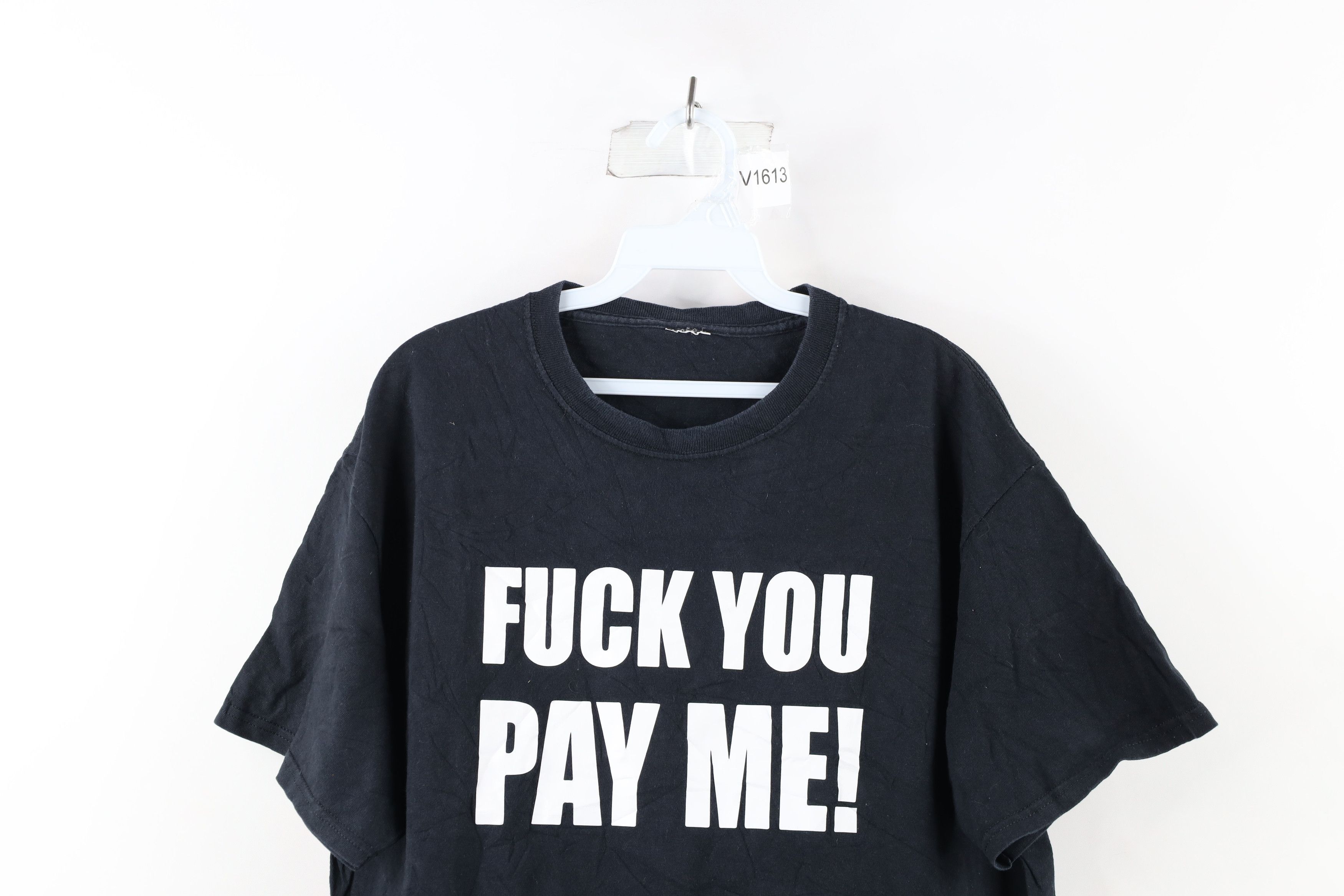 Vintage Vintage 90s Out Goodfellas Fuck You Pay Me T-Shirt Black Size US L / EU 52-54 / 3 - 2 Thumbnail