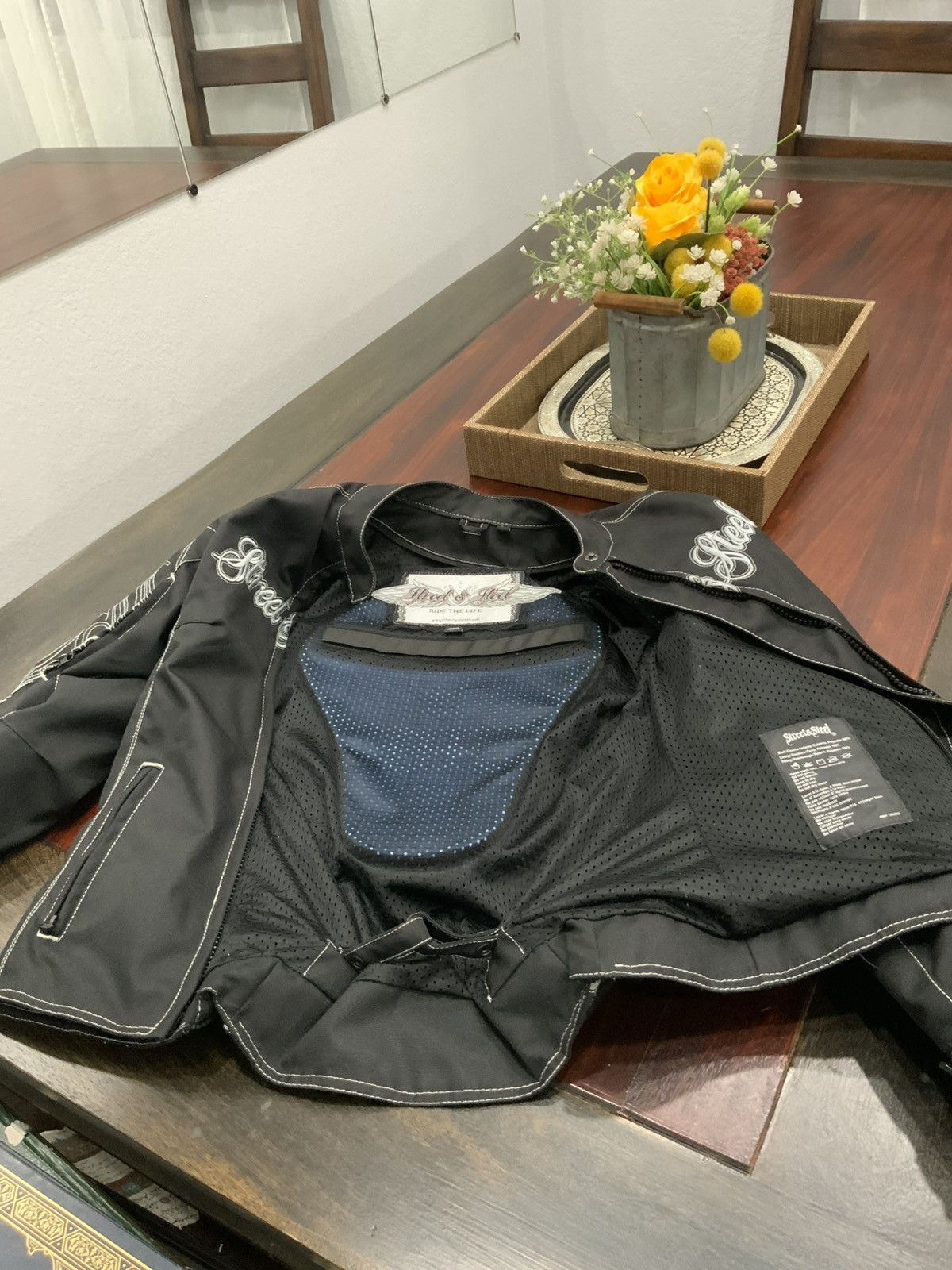 Street Steel Women Jacket Black Motorcycle Back Shoulder Arm