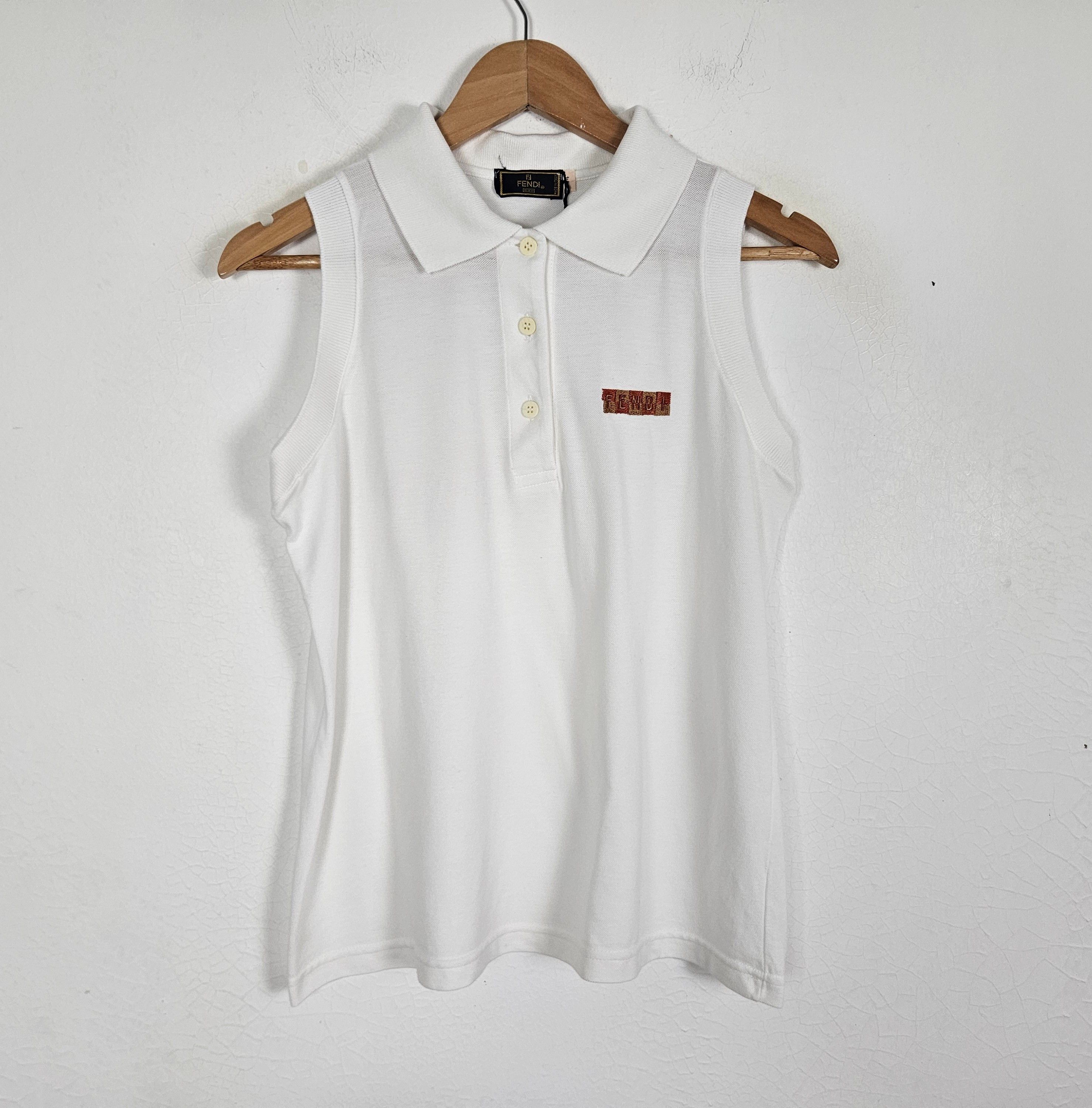 Fendi Vintage Fendi Tank top sleeveless polo shirt Size US M / EU 48-50 / 2 - 2 Thumbnail
