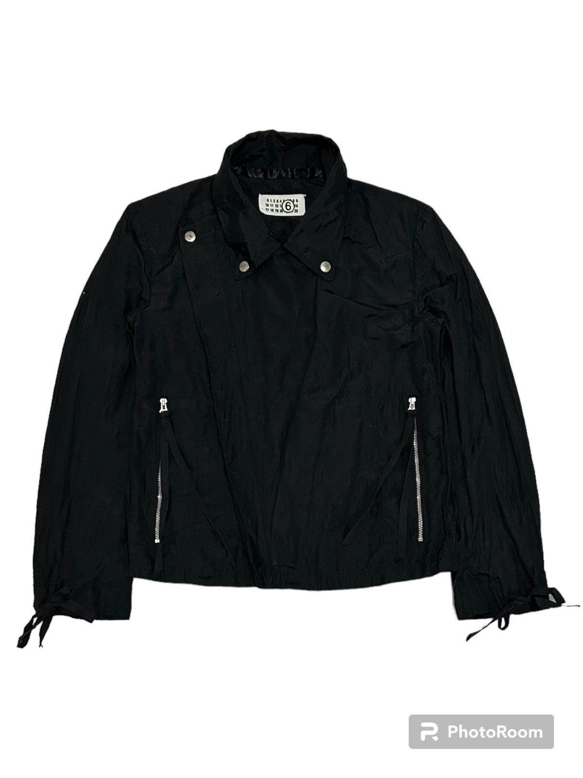 image of Maison Margiela Martin Margiela Line6 Perfecto Nylon Biker Jacket in Black, Women's (Size XS)