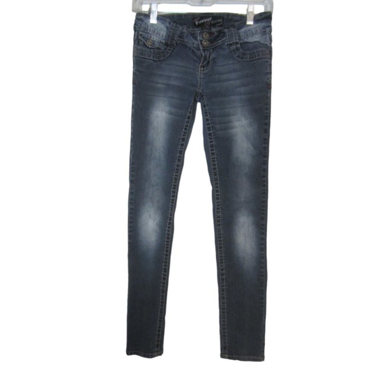 Other Y2K Dark Wash Skinny Jeans Forever Young Women’s Size 3 Size 22" - 2 Thumbnail