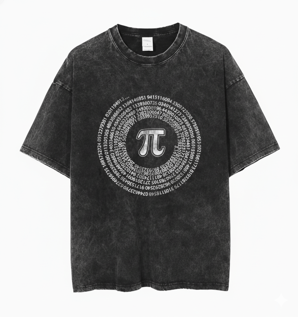 Other Y2K Streetwear Retro Gothic Maths Pie Washed Black T-Shirt Size US L / EU 52-54 / 3 - 1 Thumbnail
