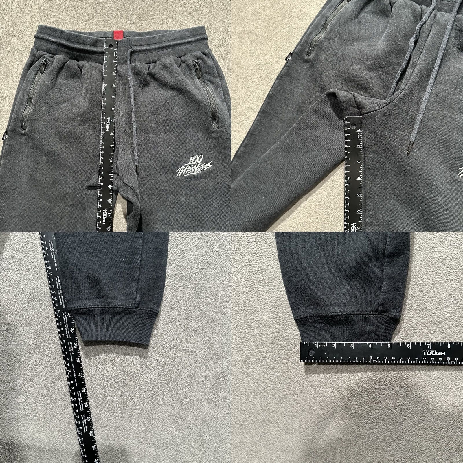 100 Thieves 100 Thieves Jogger Sweatpants Mens M Black Embroidered Pockets Slim Fit Casual EUC Size US 31 - 9 Thumbnail