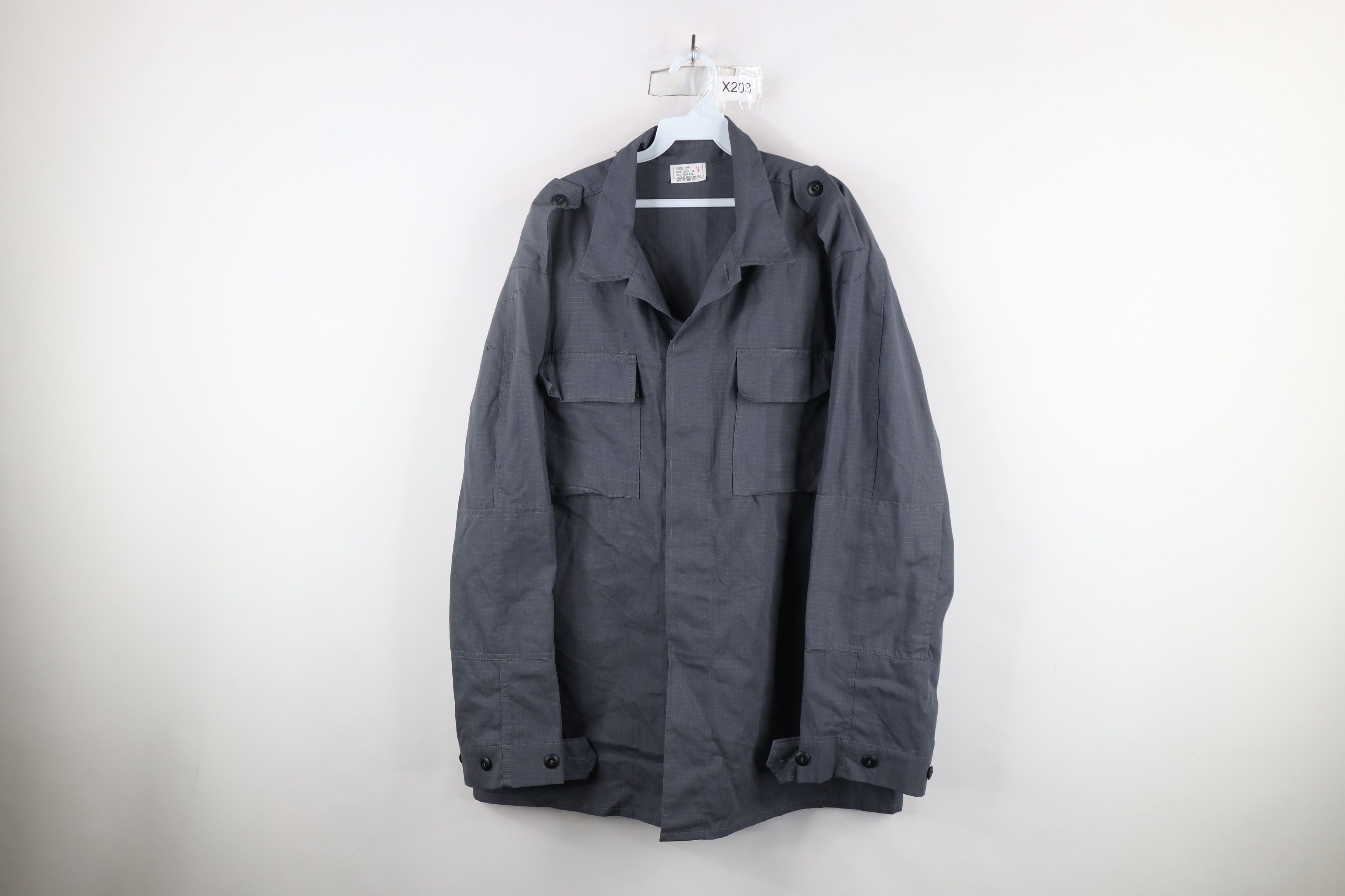 Vintage Vintage 90s Military Ripstop Tactical Button Shirt Gray USA Size US XL / EU 56 / 4 - 1 Thumbnail