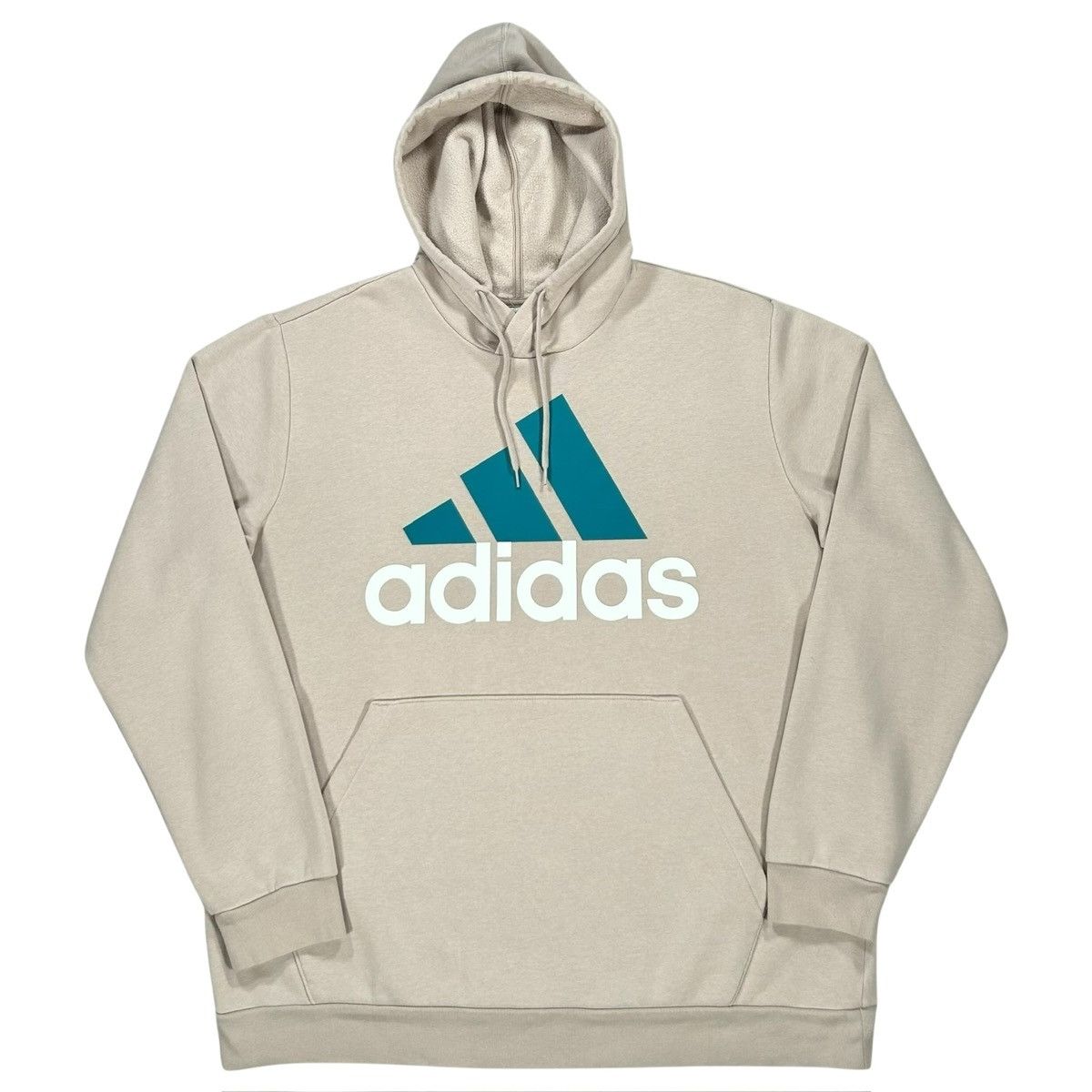 Adidas Mens Adidas Beige Green White Classic Logo Hoodie Sweatshirt Size US XL / EU 56 / 4 - 1 Thumbnail