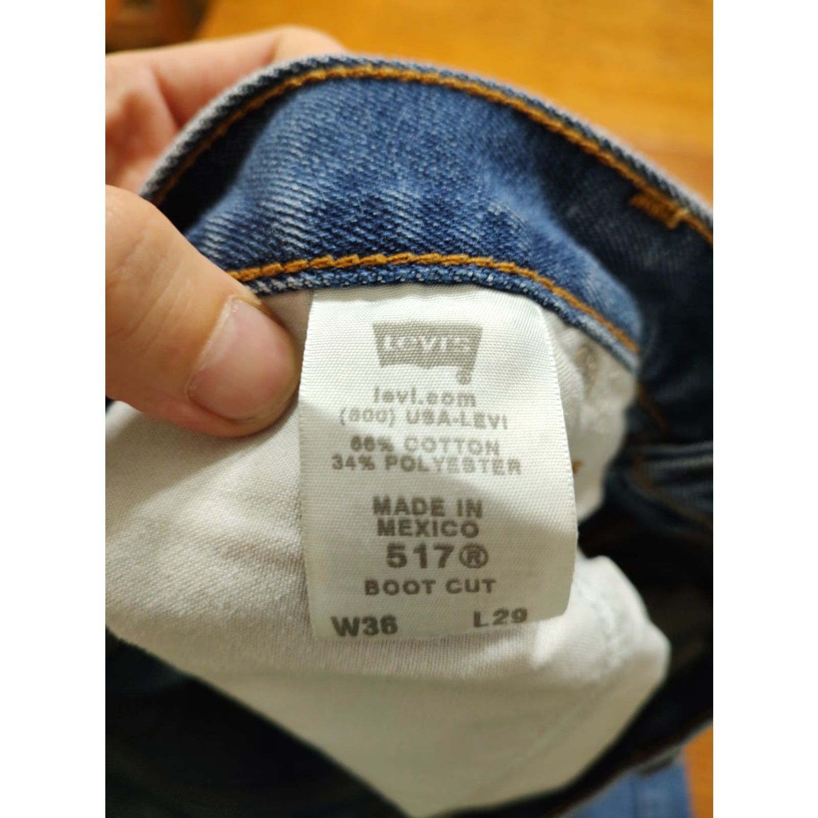 Levi's VINTAGE Levi's 517 Jeans Denim Bootcut BLUE Mens 33x27 5-Pocket Design Workwear 80s 90s Vintage Farm Regular Fit Cotton Blend Jeans Size US 33 - 6 Thumbnail