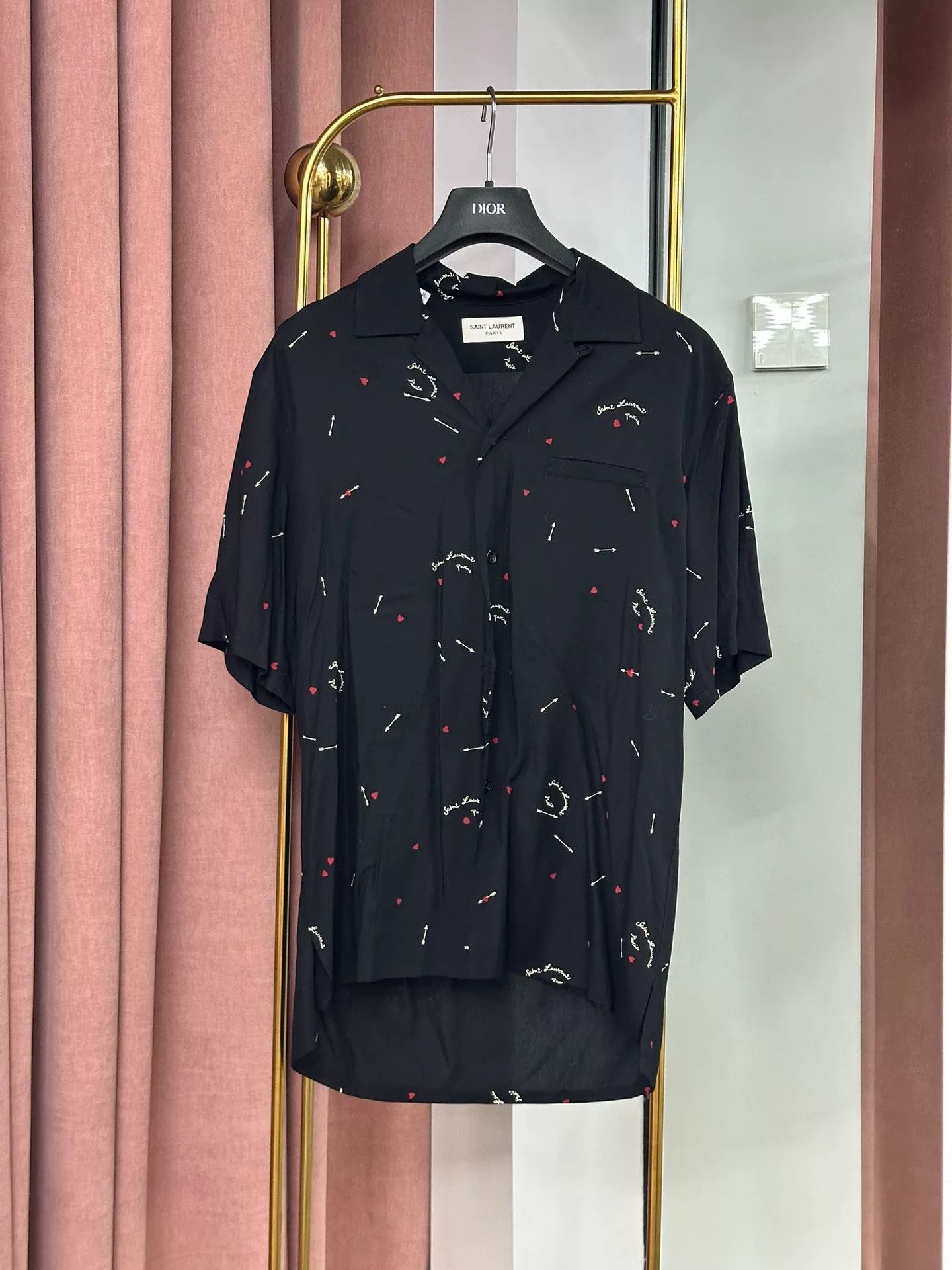 Saint Laurent Paris Saint Laurent Short-Sleeve Printed Shirt Size US M / EU 48-50 / 2 - 1 Thumbnail
