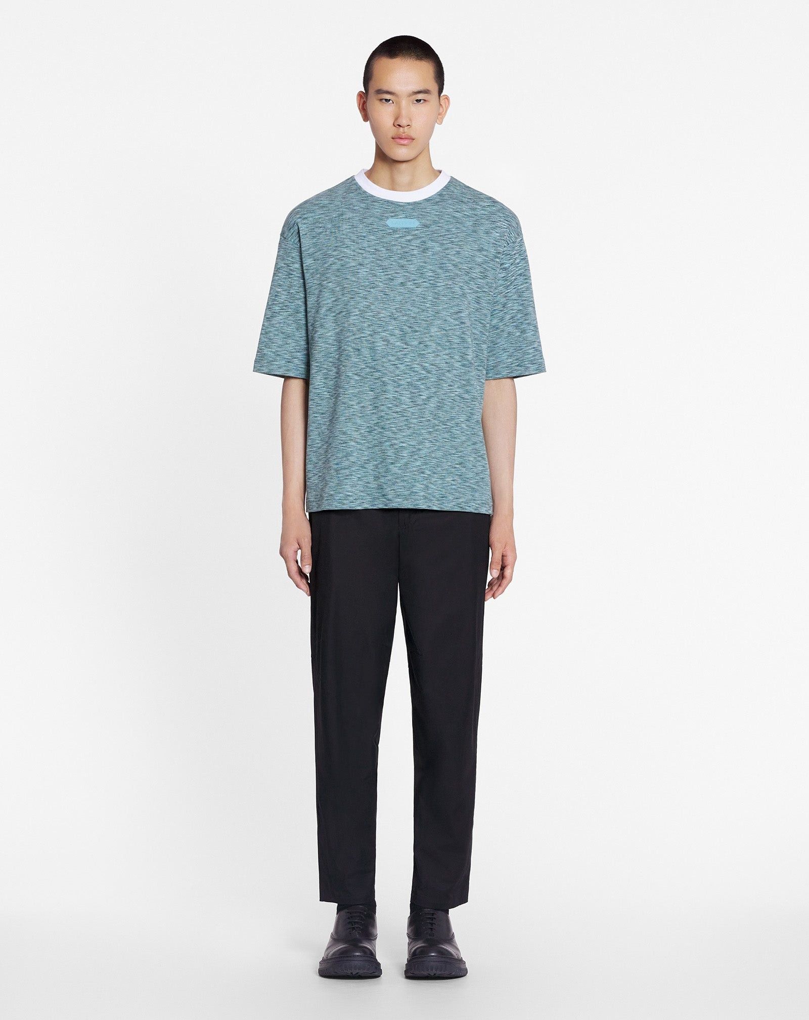 Lanvin o1mle0825 Heathered-Effect Loose-Fitting T-Shirt in Green Size US S / EU 44-46 / 1 - 2 Thumbnail
