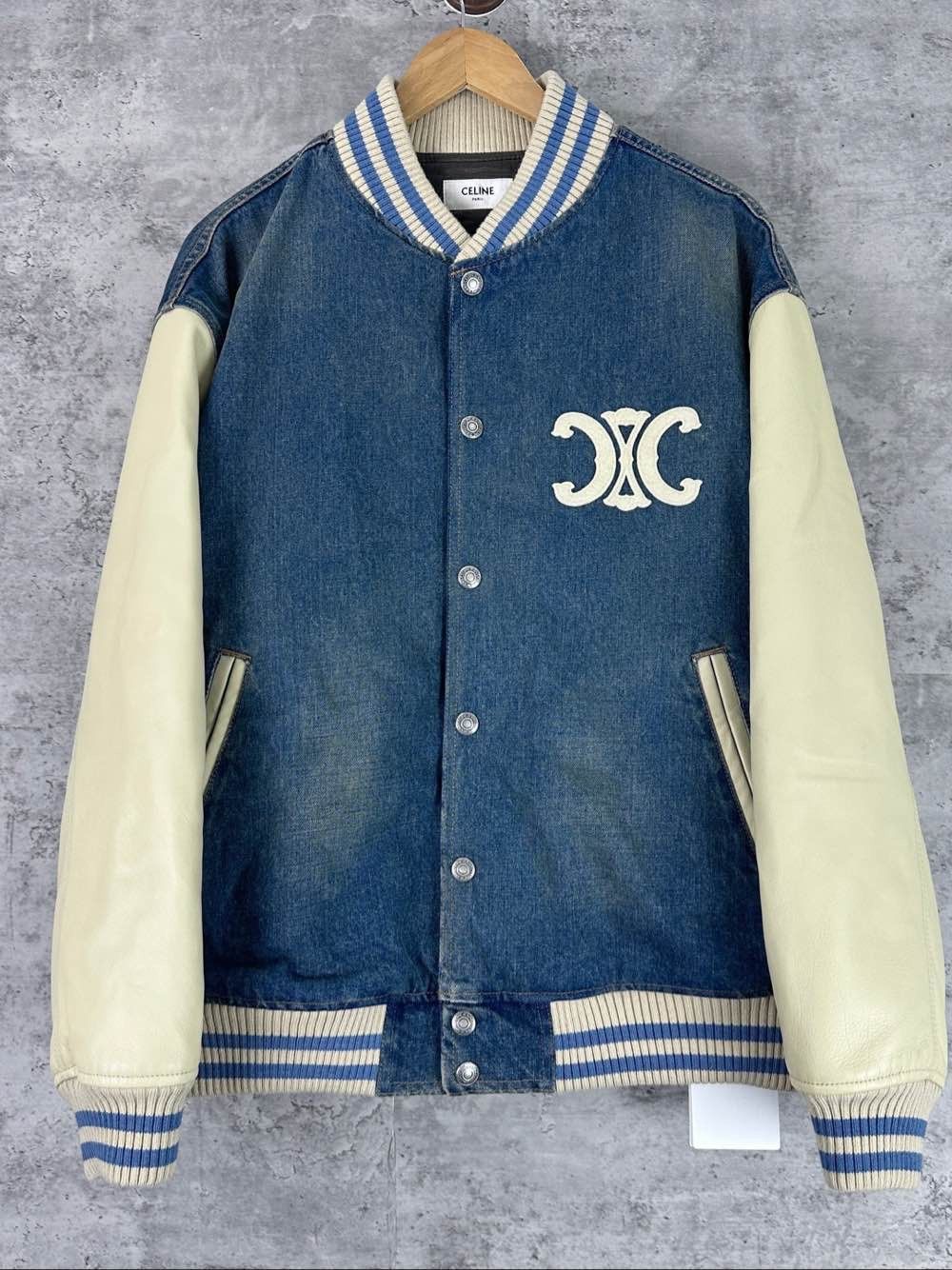 Celine Celine Triomphe Denim Bomber Jacket Size M Size US M / EU 48-50 / 2 - 1 Thumbnail