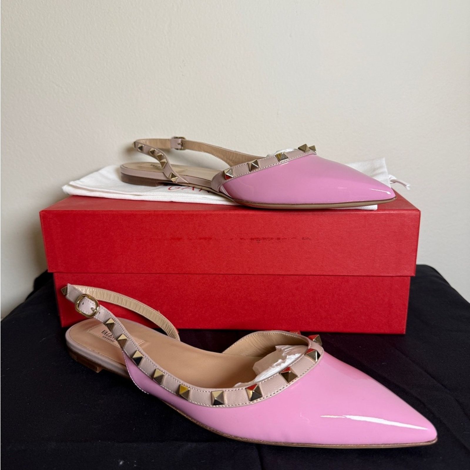 Valentino Valentino Pink Studded Slingback flats Size US 6 / IT 36 - 5 Thumbnail