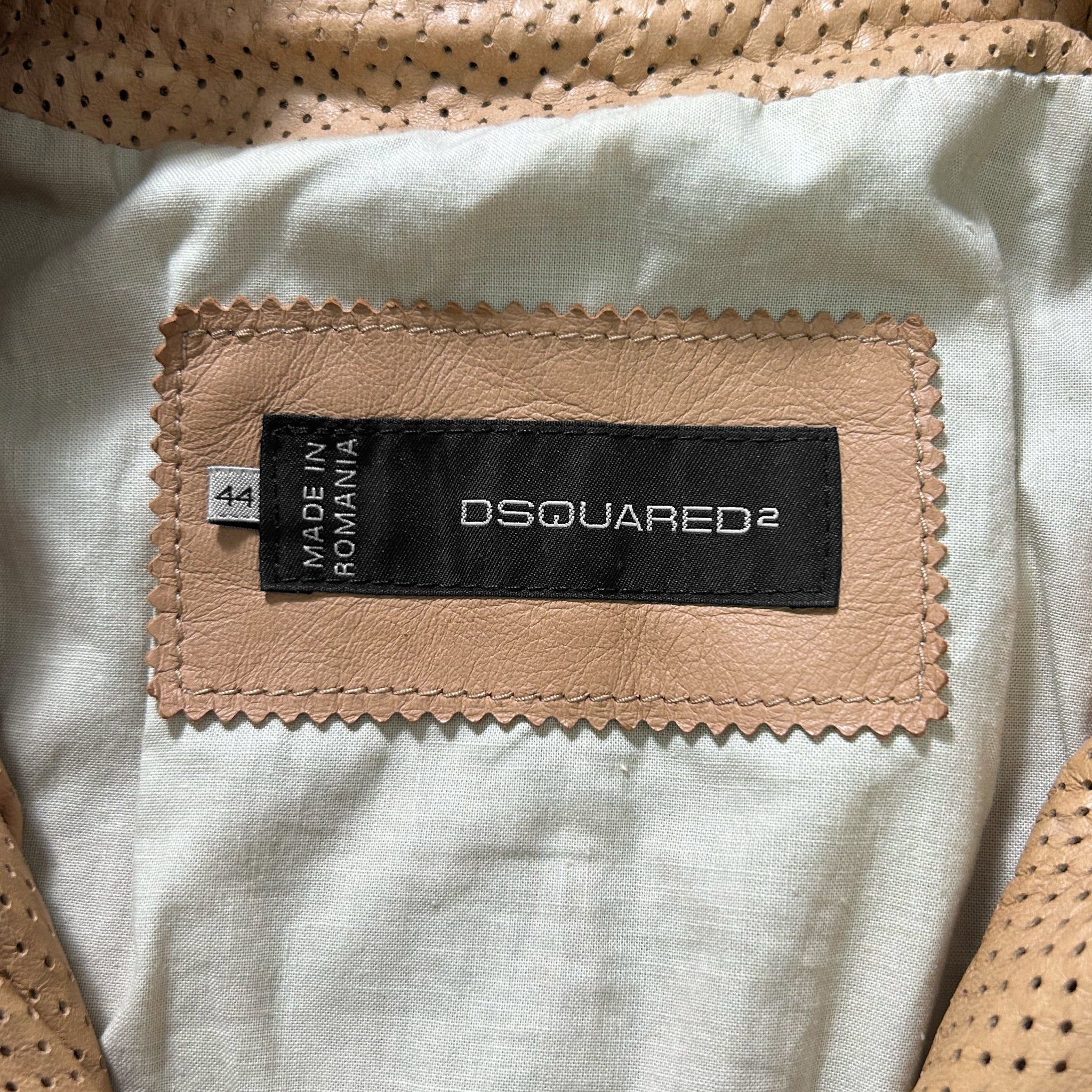 Dsquared2 Dsquared2 Embossed Cropped Leather Jacket Size US S / EU 44-46 / 1 - 4 Thumbnail