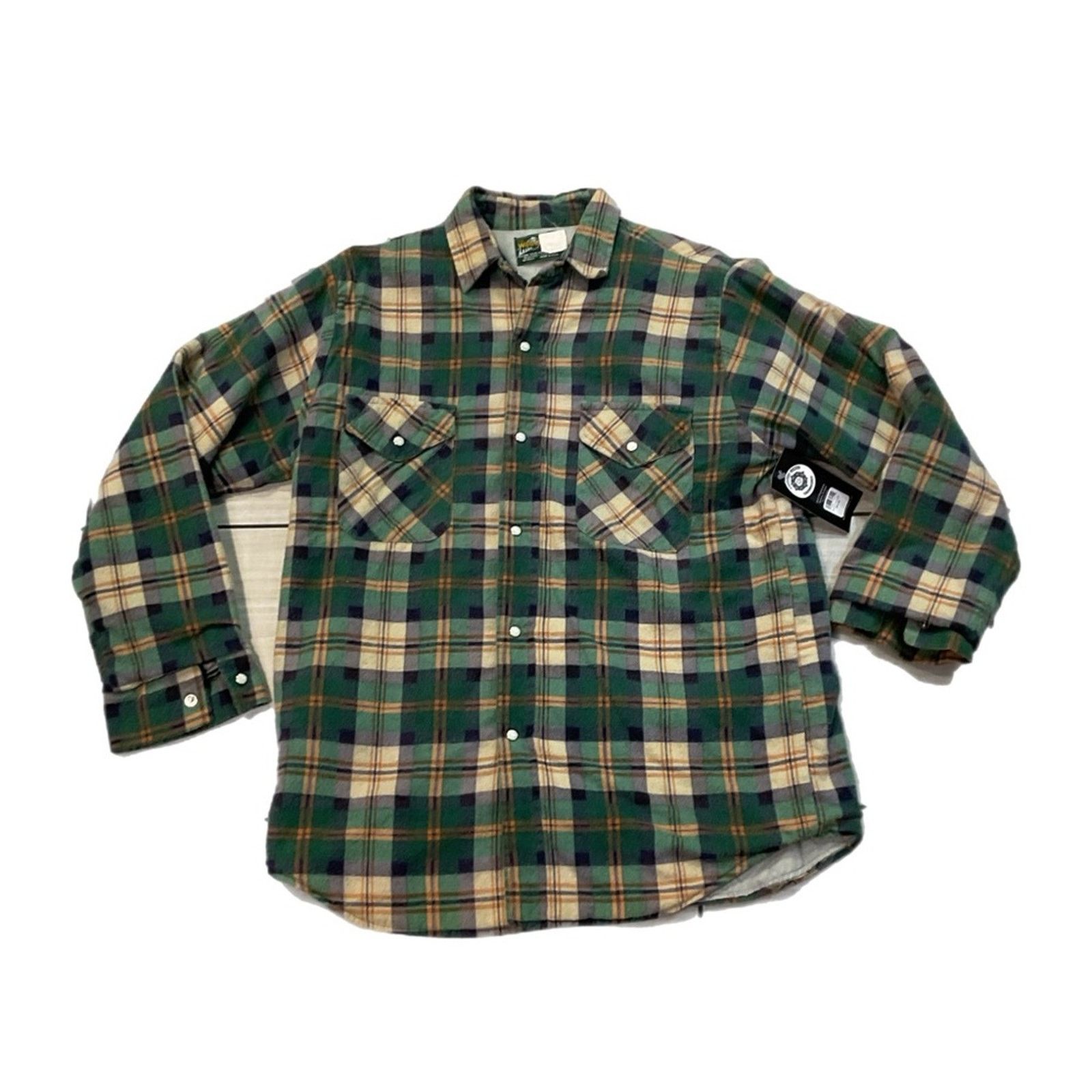 Vintage Vintage 90s Woodsman Shirt Plaid Techwool Size US L / EU 52-54 / 3 - 1 Thumbnail
