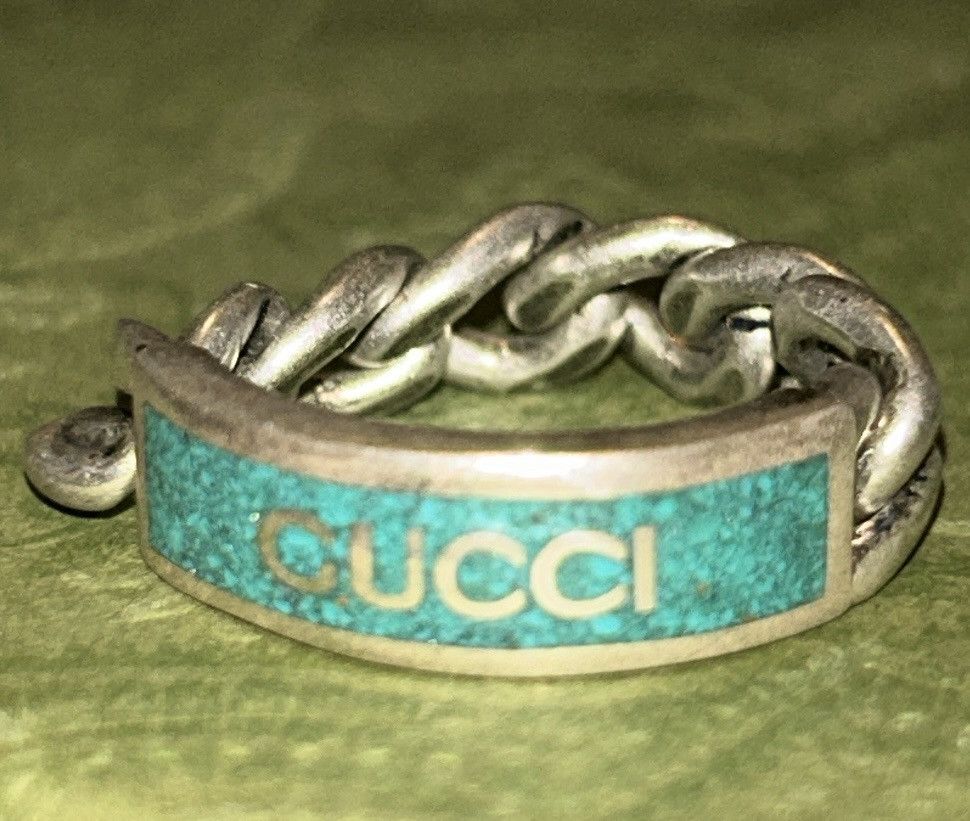 Gucci Gucci Tag Chain Enamel Arg 925 Ring Gucci Size 20/ US size 9 Size ONE SIZE - 5 Thumbnail