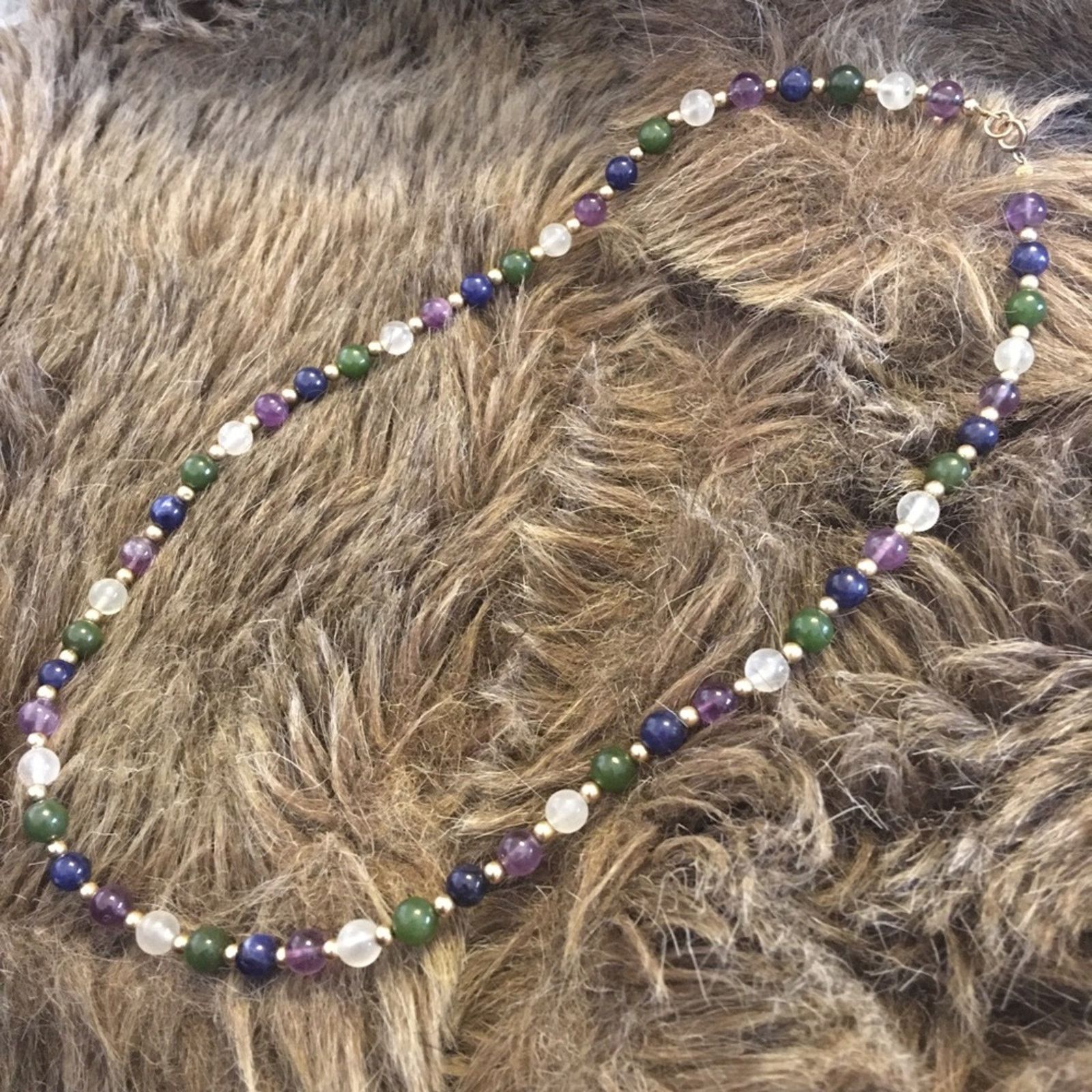 Vintage Vintage 1/20 14k GF semi precious stone necklace Size ONE SIZE - 8 Thumbnail