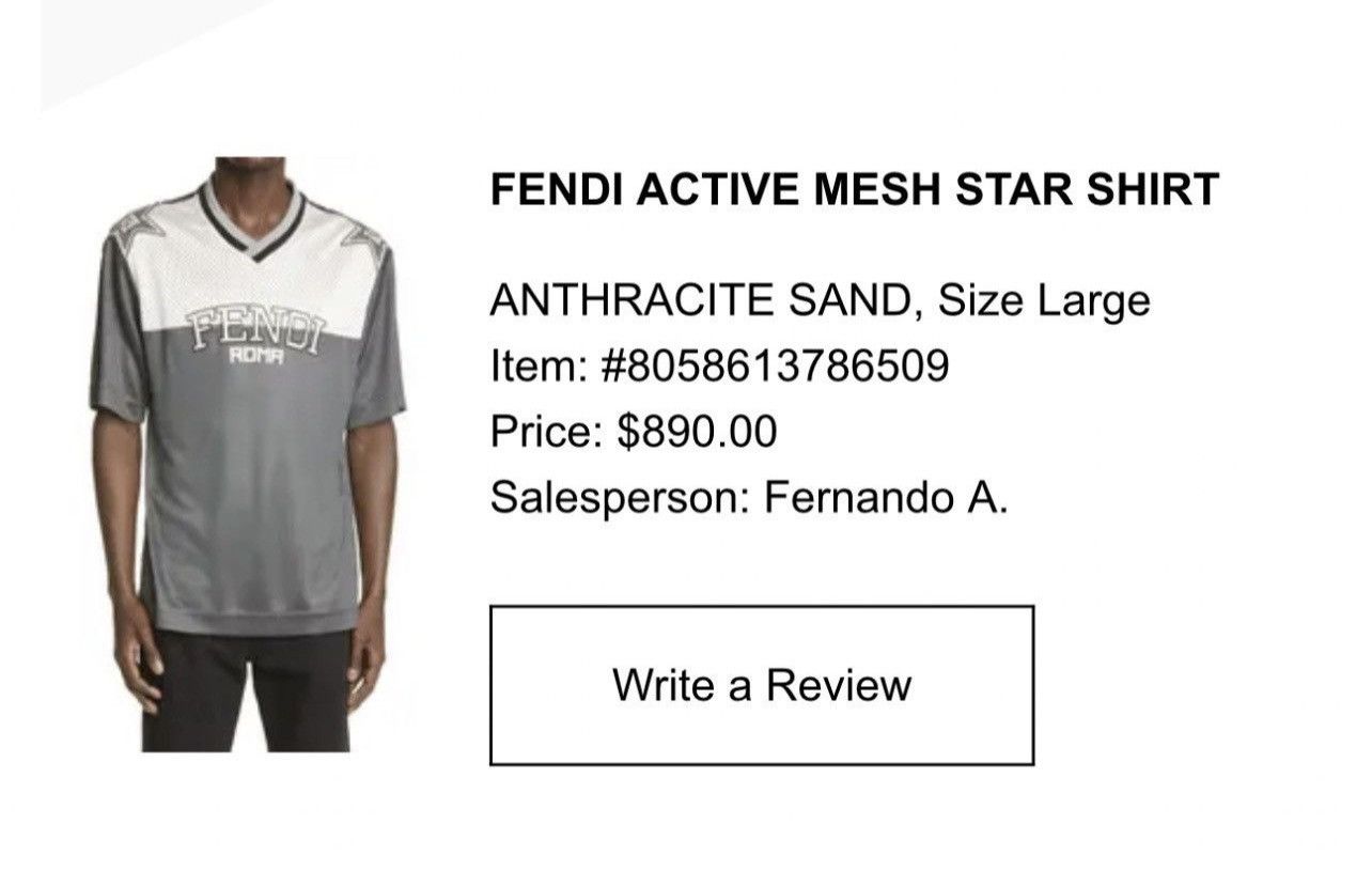 Fendi Fendi Active Mesh Star Shirt Size US L / EU 52-54 / 3 - 4 Thumbnail