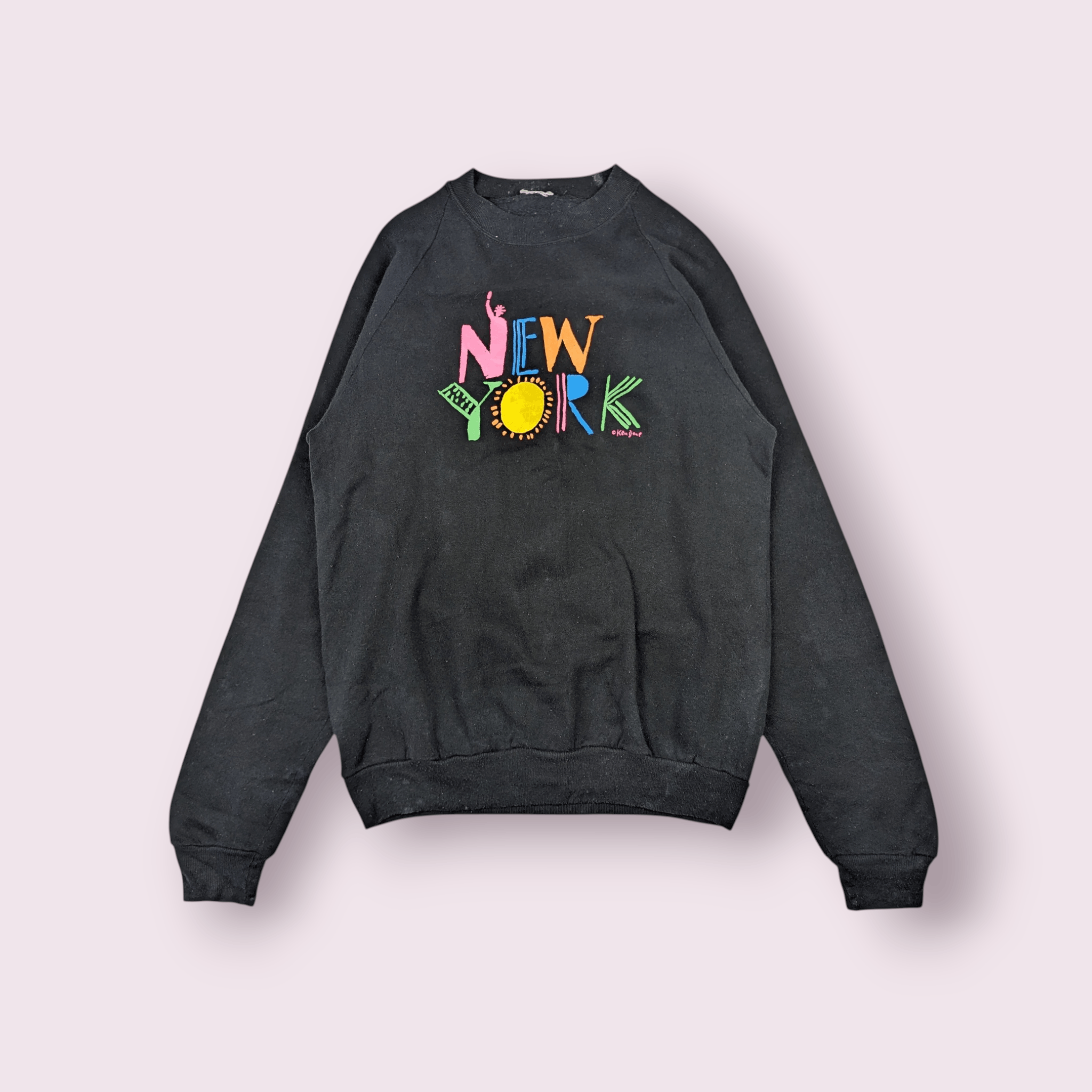 Vintage Vintage 90's NEW YORK Big Logo Jumper Sweatshirt Size US S / EU 44-46 / 1 - 2 Thumbnail