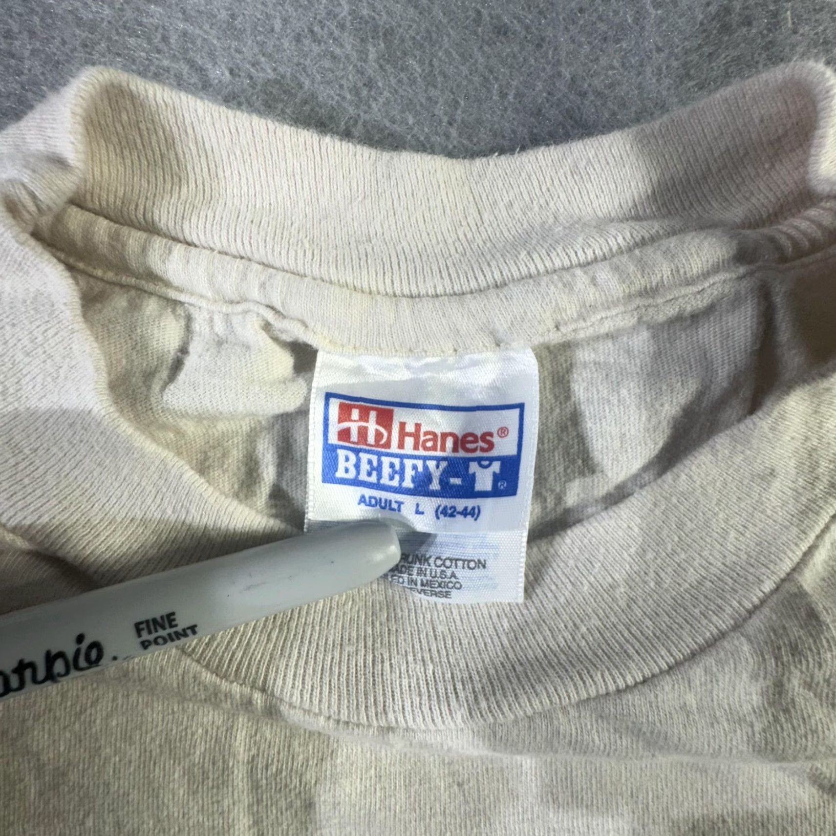 Hanes VINTAGE Arizona T-Shirt Men Large Beige Graphic 90s Southwestern Desert Cowboy Crew Neck Size US L / EU 52-54 / 3 - 7 Thumbnail