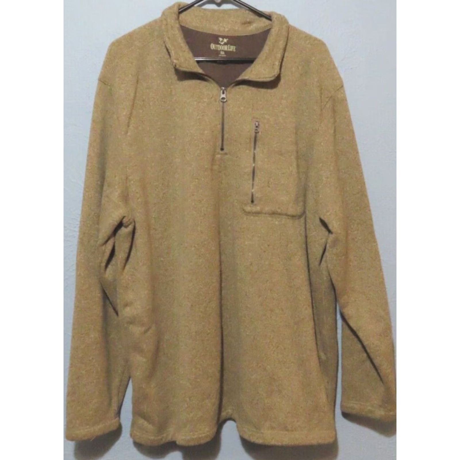 Alife Outdoor Life Sweater Shirt Men 2XL Brown 1/4 Zip Mock Neck Knit Pullover Long Sleeve Size US XXL / EU 58 / 5 - 2 Thumbnail