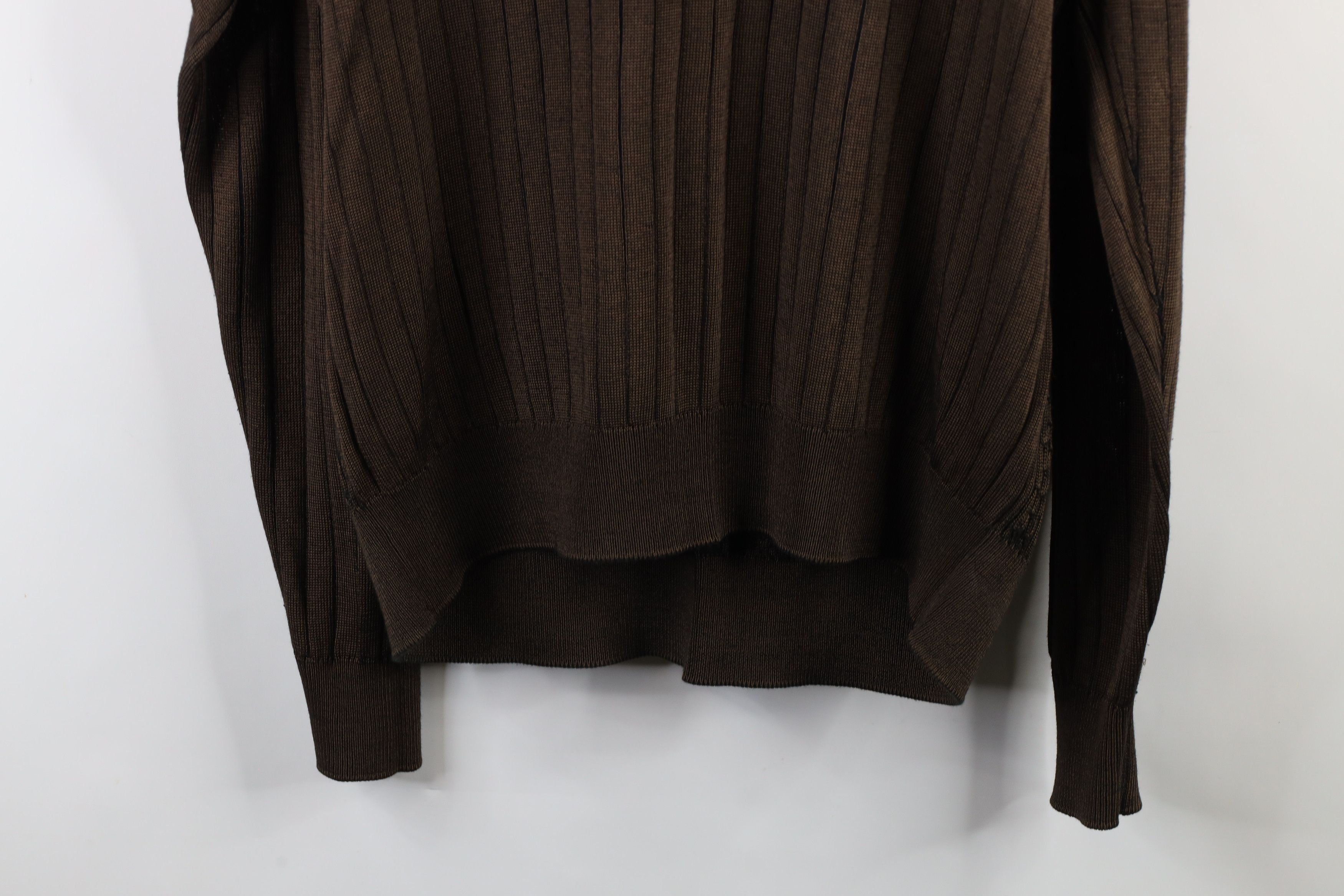 Vintage Vintage 90s Streetwear Cable Knit Mock Neck Sweater Brown Size US XL / EU 56 / 4 - 9 Thumbnail