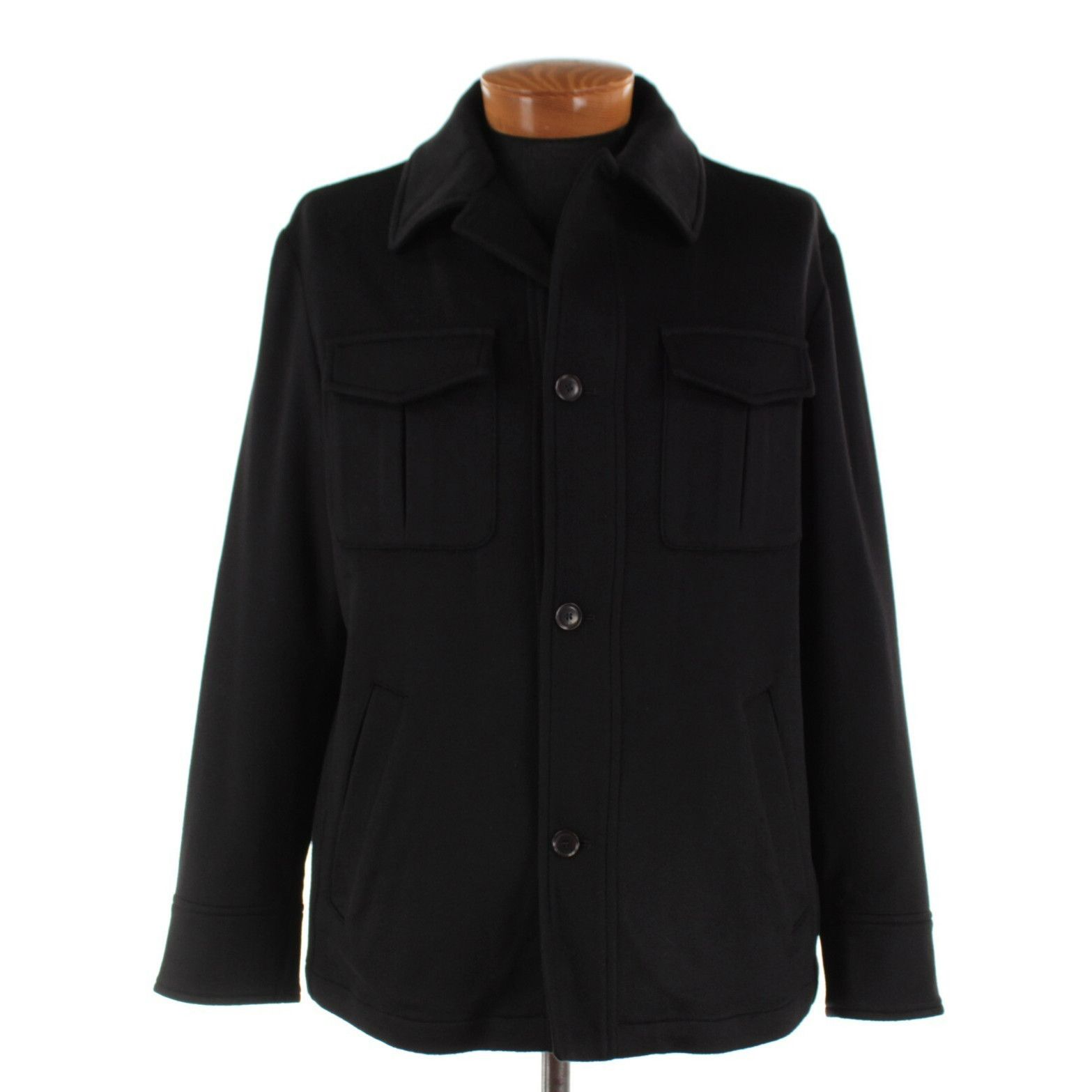 Luciano Barbera Luciano Barbera Overshirt Size M US In Black Cashmere Size US M / EU 48-50 / 2 - 1 Thumbnail