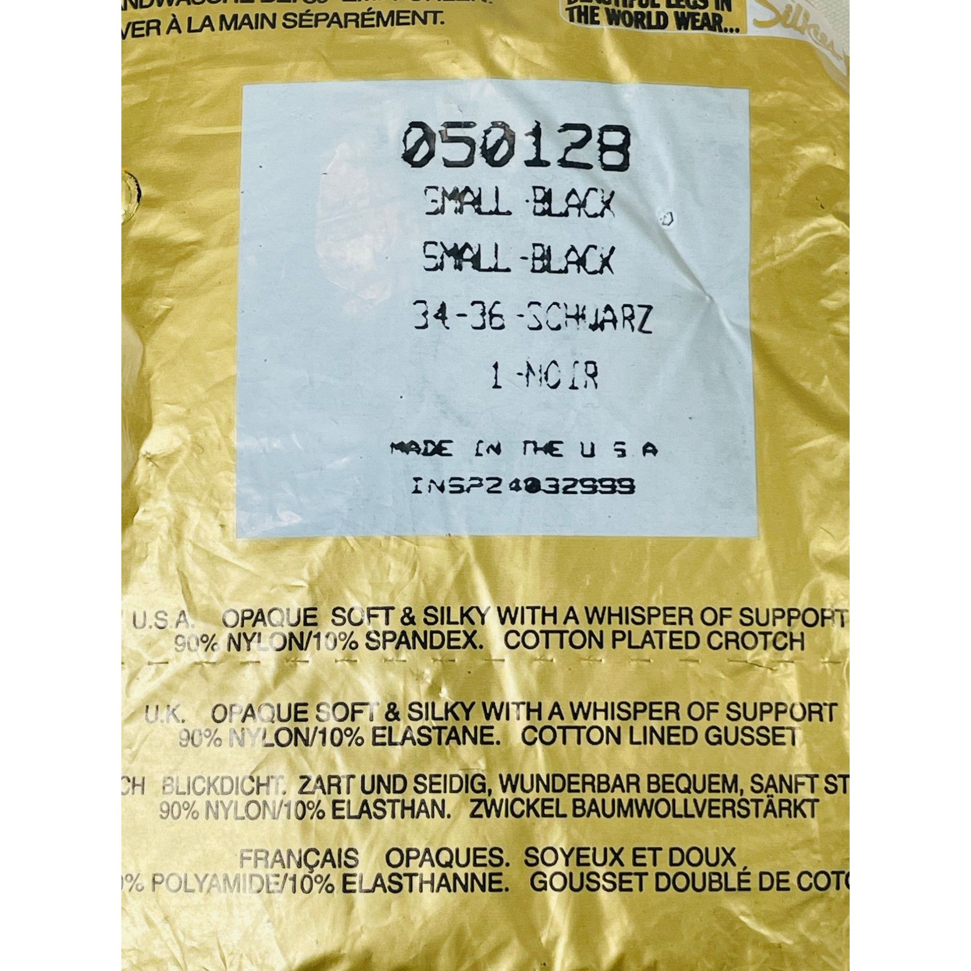 Vintage Silkies Opaque Black Pantyhose Small Nylon Blend Soft Silky Size ONE SIZE - 4 Thumbnail