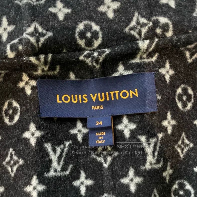 Louis Vuitton Louis Vuitton Logo printed black woolen coat Size XXS / US 00 / IT 34 - 5 Thumbnail