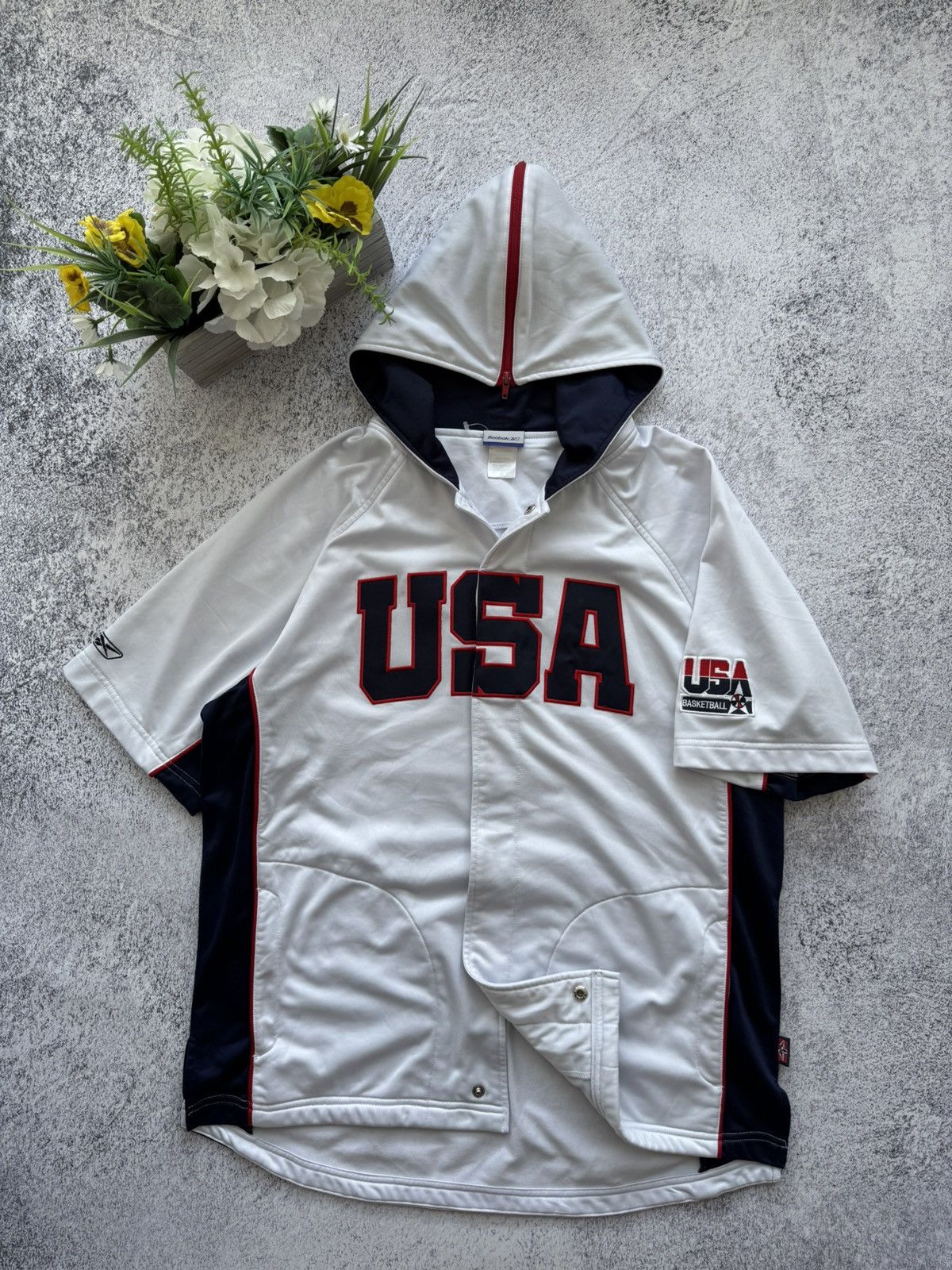 NBA × Reebok × Vintage 2004 TEAM USA BASKETBALL OLYMPIC DREAM TEAM WARM UP HOODIE Size US L / EU 52-54 / 3 - 1 Thumbnail
