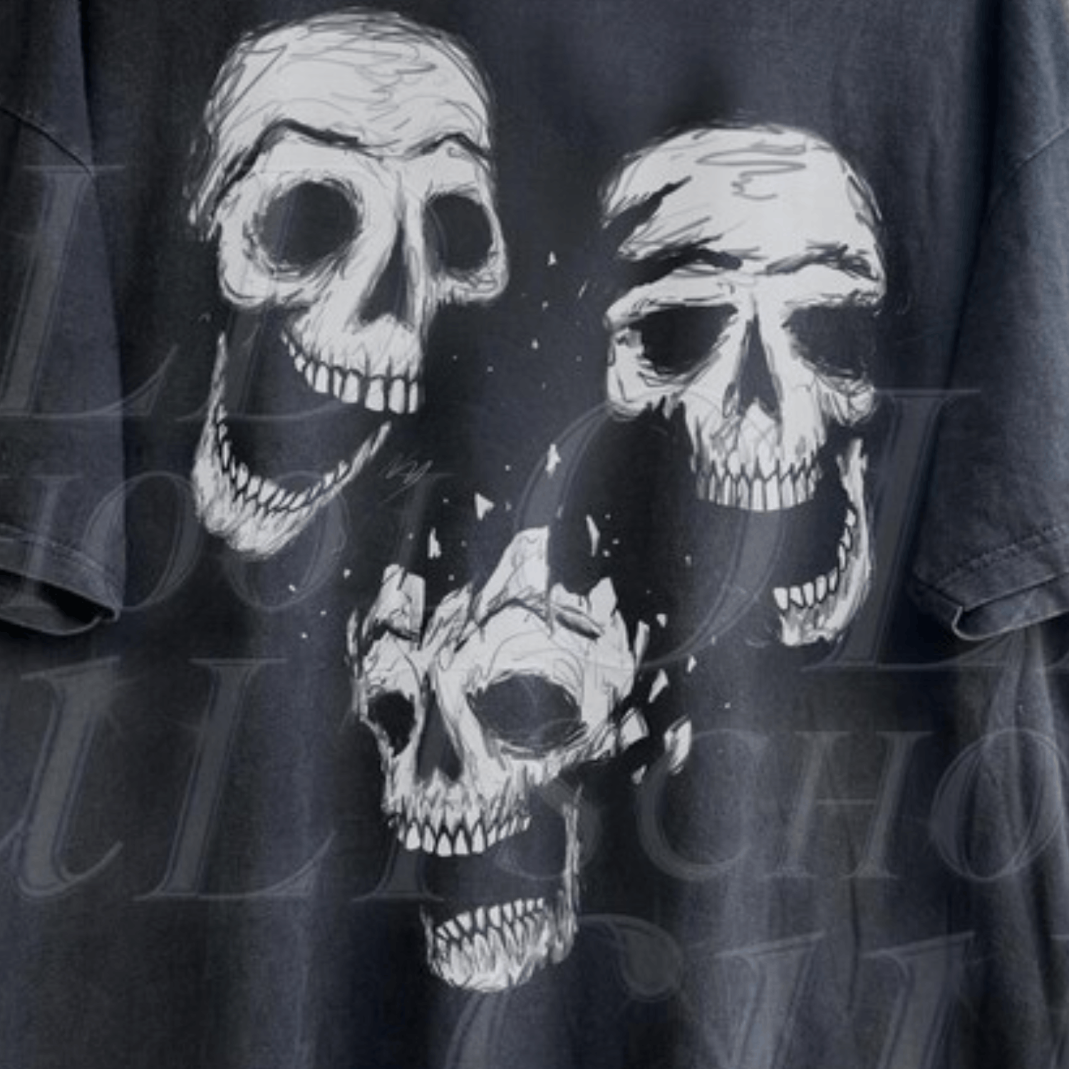 Japanese Brand × Vintage Three Skulls Y2k Vintage 90s Graphic Shirt, Skeleton Shirt Size US L / EU 52-54 / 3 - 2 Thumbnail