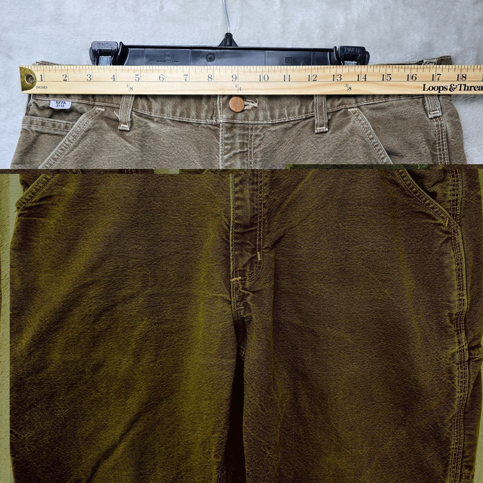 Carhartt Carhartt FR Washed Duck Dungaree Pants 35x27 Brown Carpenter Size US 35 - 10 Thumbnail