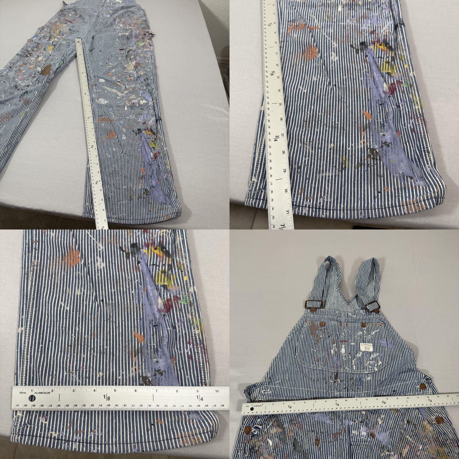 Vintage VINTAGE Big Mac Overalls Mens 34 Blue 34x32 Hickory Stripe Paint Painters 70s USA Size US 34 / EU 50 - 8 Thumbnail