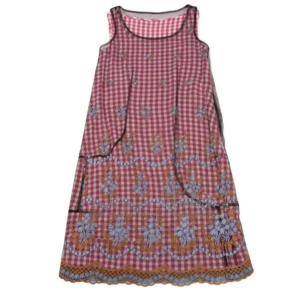 Comme des Garcons Comme des Garcons Red vintage embroidered floral plaid dre Size S / US 4 / IT 40 - 2 Thumbnail