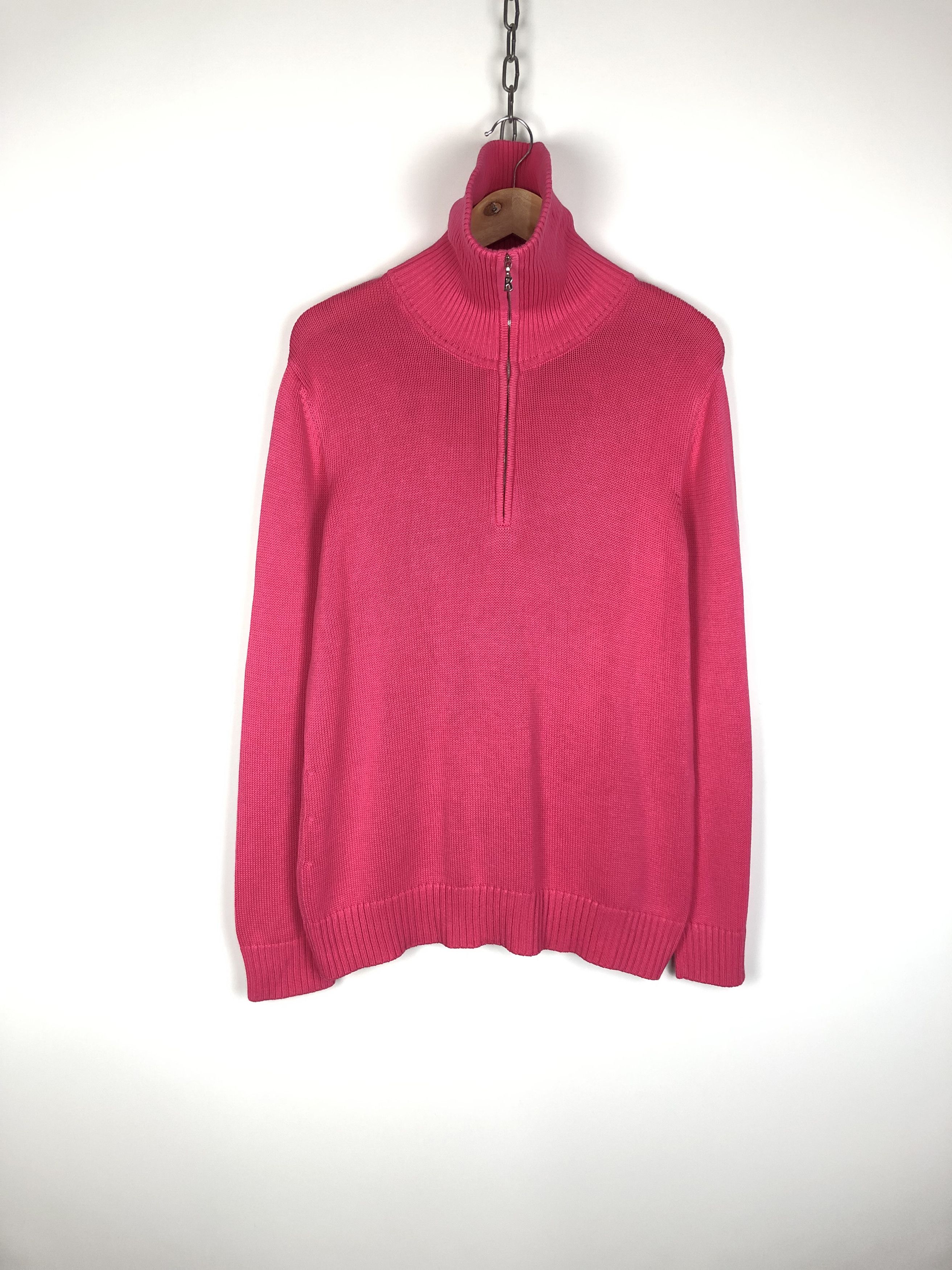Bogner Bogner Knit Sweater 1/4 Zip Pullover Pink size US 16 Size XXL / US 16-18 / IT 52-54 - 1 Thumbnail