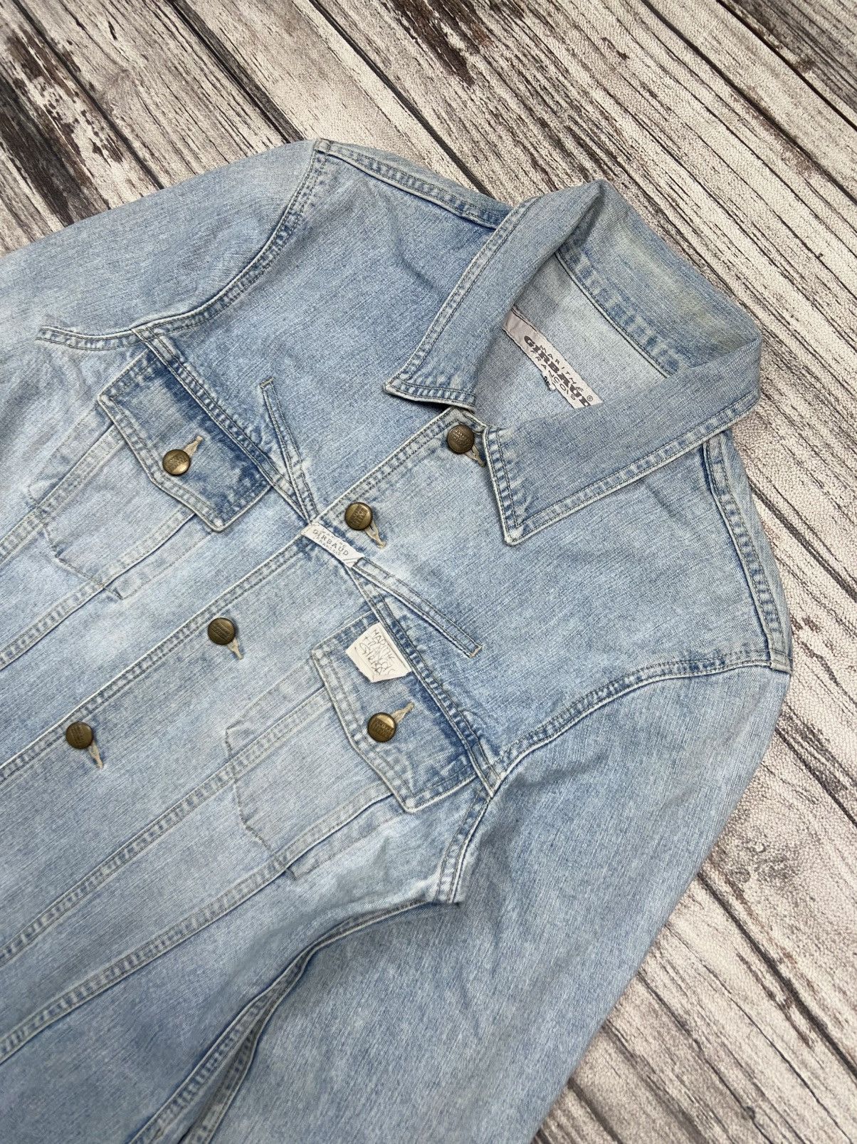 Marithe + Francois Girbaud × Vintage 00s Marithe Francois Girbaud Washed Light Blue Denim Jacket Size M / US 6-8 / IT 42-44 - 4 Thumbnail
