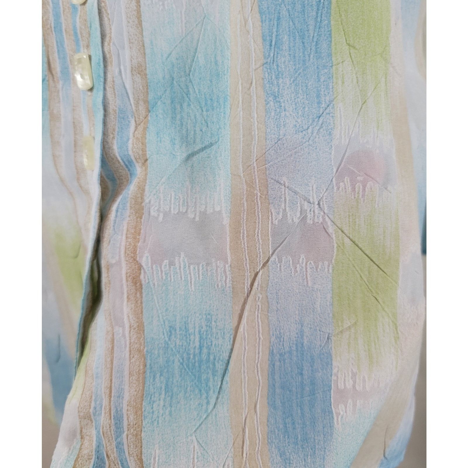 Other J.H. Collectibles Tan Blue Green Burn Out Striped Top XL Size XL / US 12-14 / IT 48-50 - 8 Thumbnail