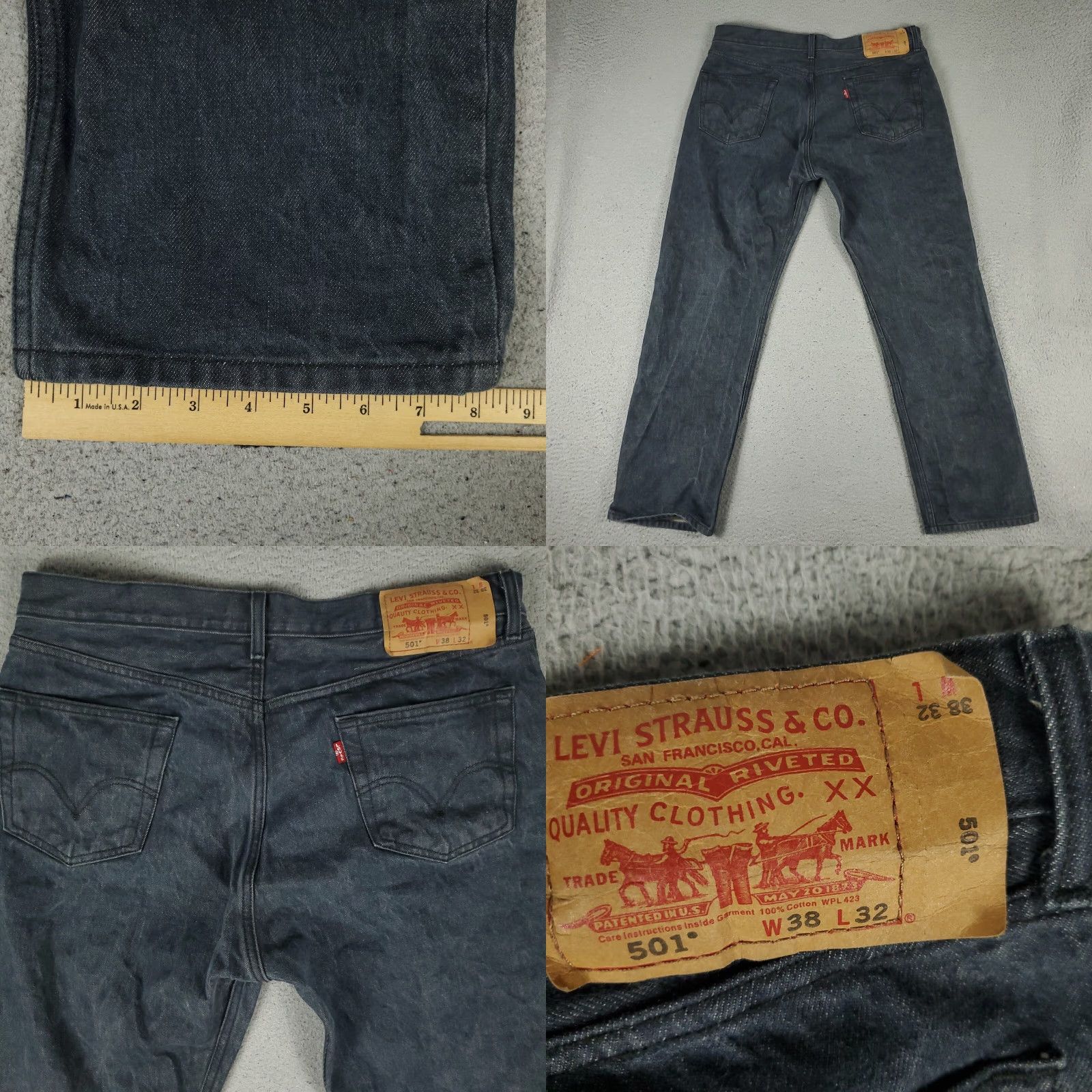 Levi's Levi's 501 Jeans Mens Regular Size 38x30 Blue Button Fly Straight Leg Denim Pants Size US 38 / EU 54 - 8 Thumbnail