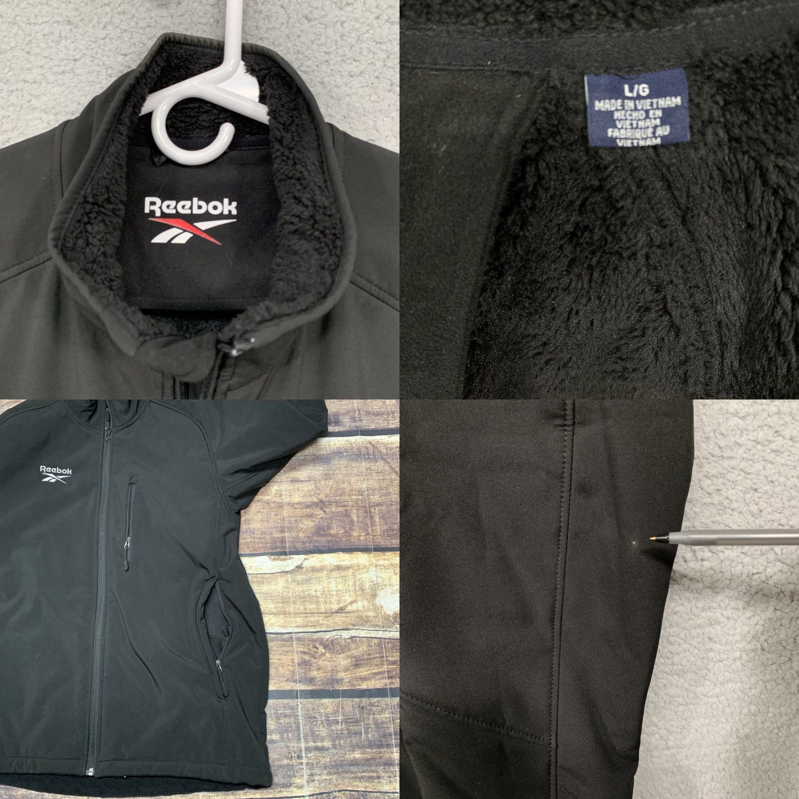 Reebok Reebok Jacket Men's Fleece Lined Black Size Large All Purpose Sports Jacket/Coat Size US L / EU 52-54 / 3 - 9 Thumbnail