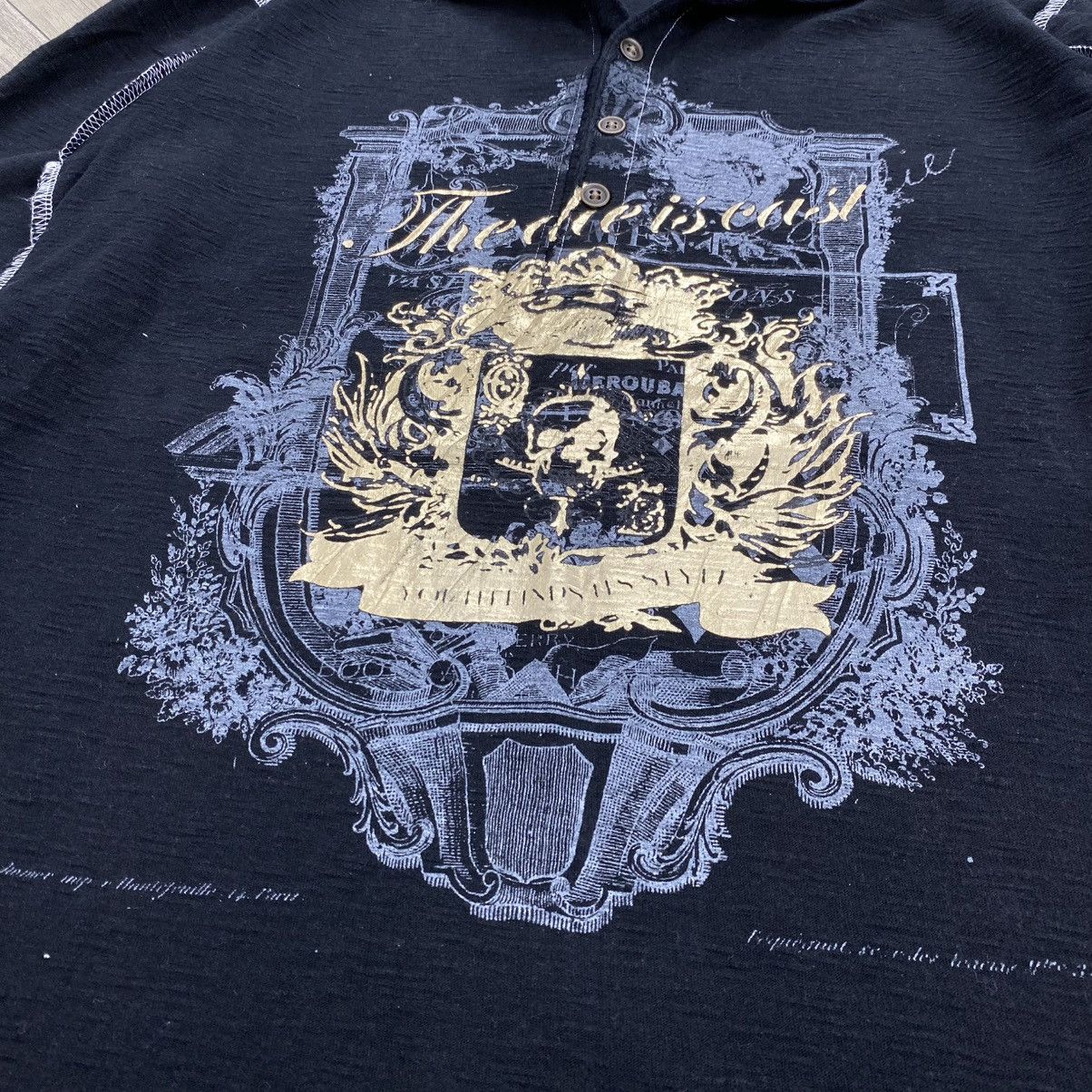 Japanese Brand 2000s On Board Beauty Beast Skulls Cross Lgb Y2K Long Sleeve Size US L / EU 52-54 / 3 - 4 Thumbnail