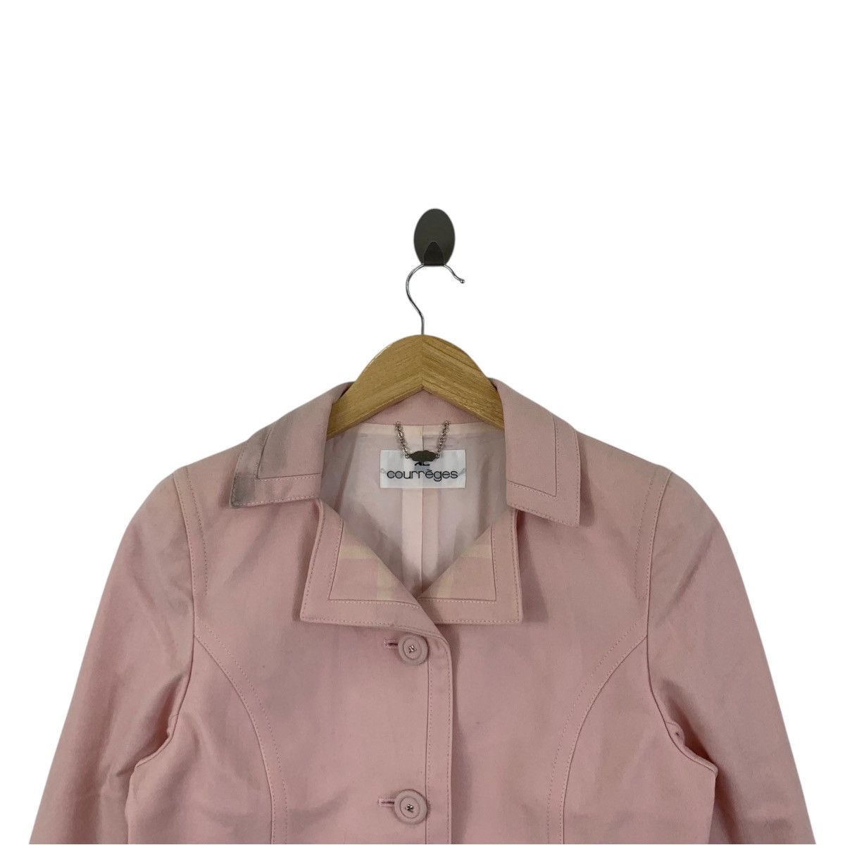 Courreges Vintage COURREGES France Designer Brand Pink Blazer Jacket Size XS / US 0-2 / IT 36-38 - 2 Thumbnail