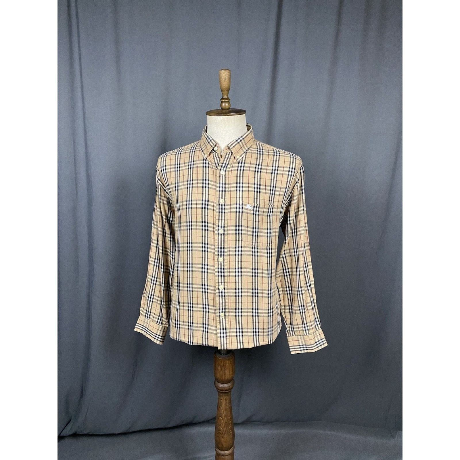 Burberry Burberry Nova Check Vintage Men's Beige Longsleeve Shirt Siz Size US XL / EU 56 / 4 - 2 Thumbnail