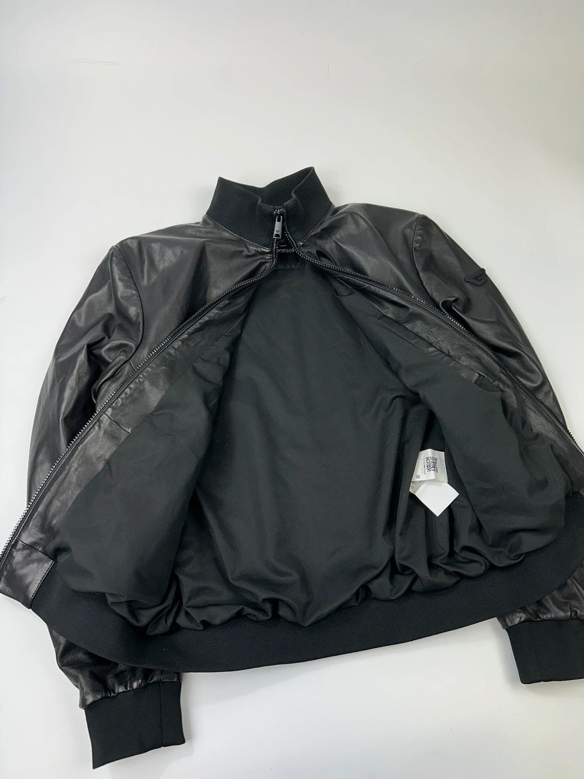 Emporio Armani Emporio Armani FW2019 Black Lamb Leather Bomber Jacket Size US M / EU 48-50 / 2 - 7 Thumbnail