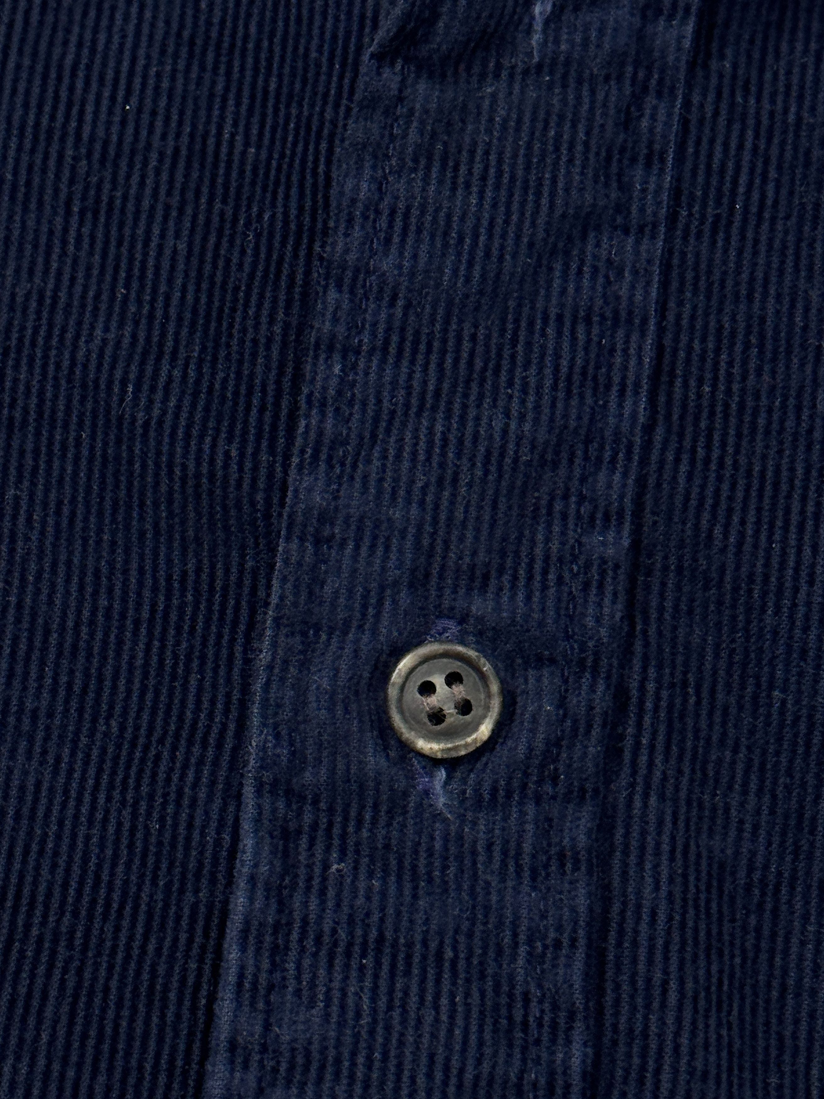 Burberry × Vintage Burberrys Corduroy Shirt Dark Blue & Nova Check Cuffs Size US L / EU 52-54 / 3 - 11 Thumbnail