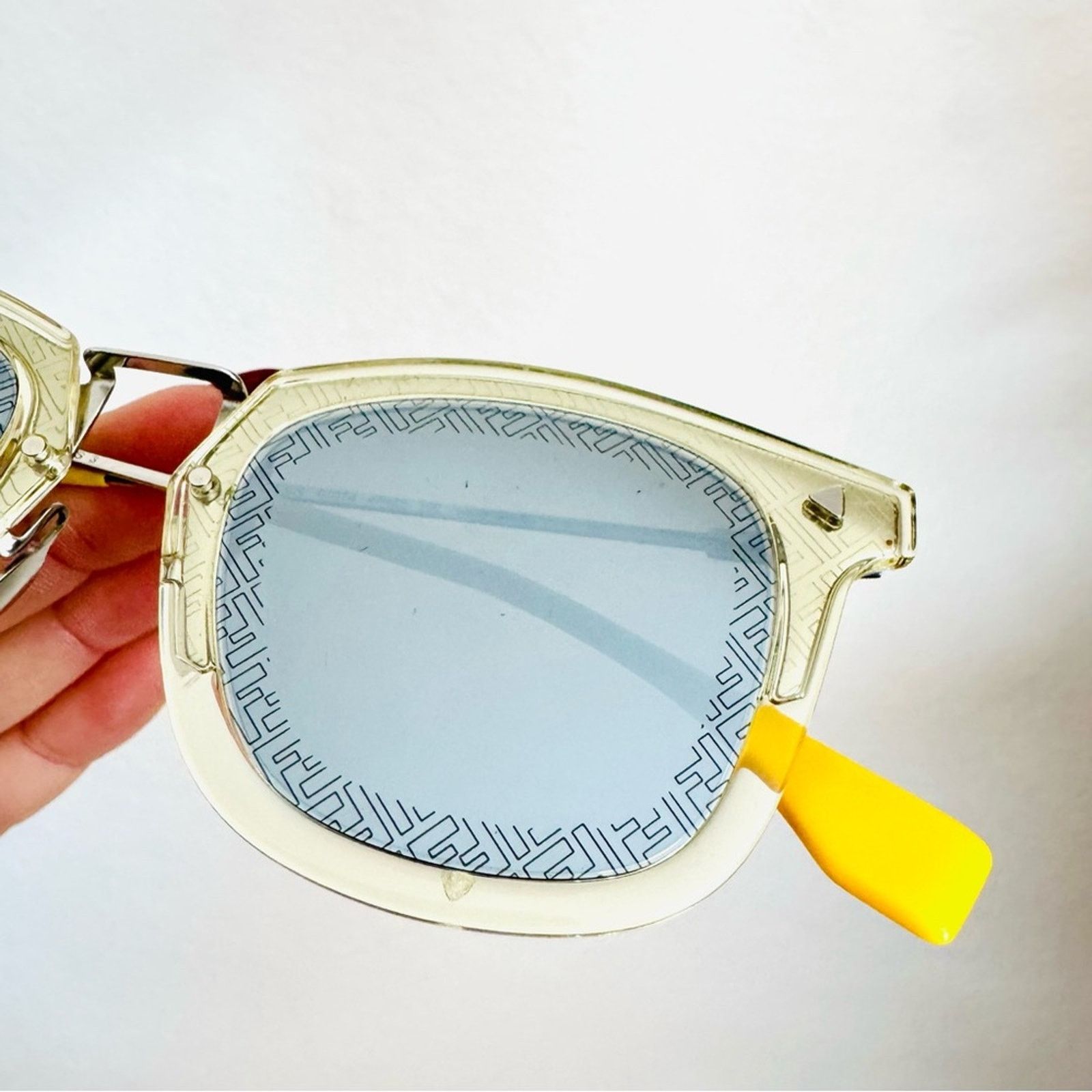 Fendi FENDI Silver Yellow Grey Mirror Lens $595 Sunglasses Case Size ONE SIZE - 11 Thumbnail