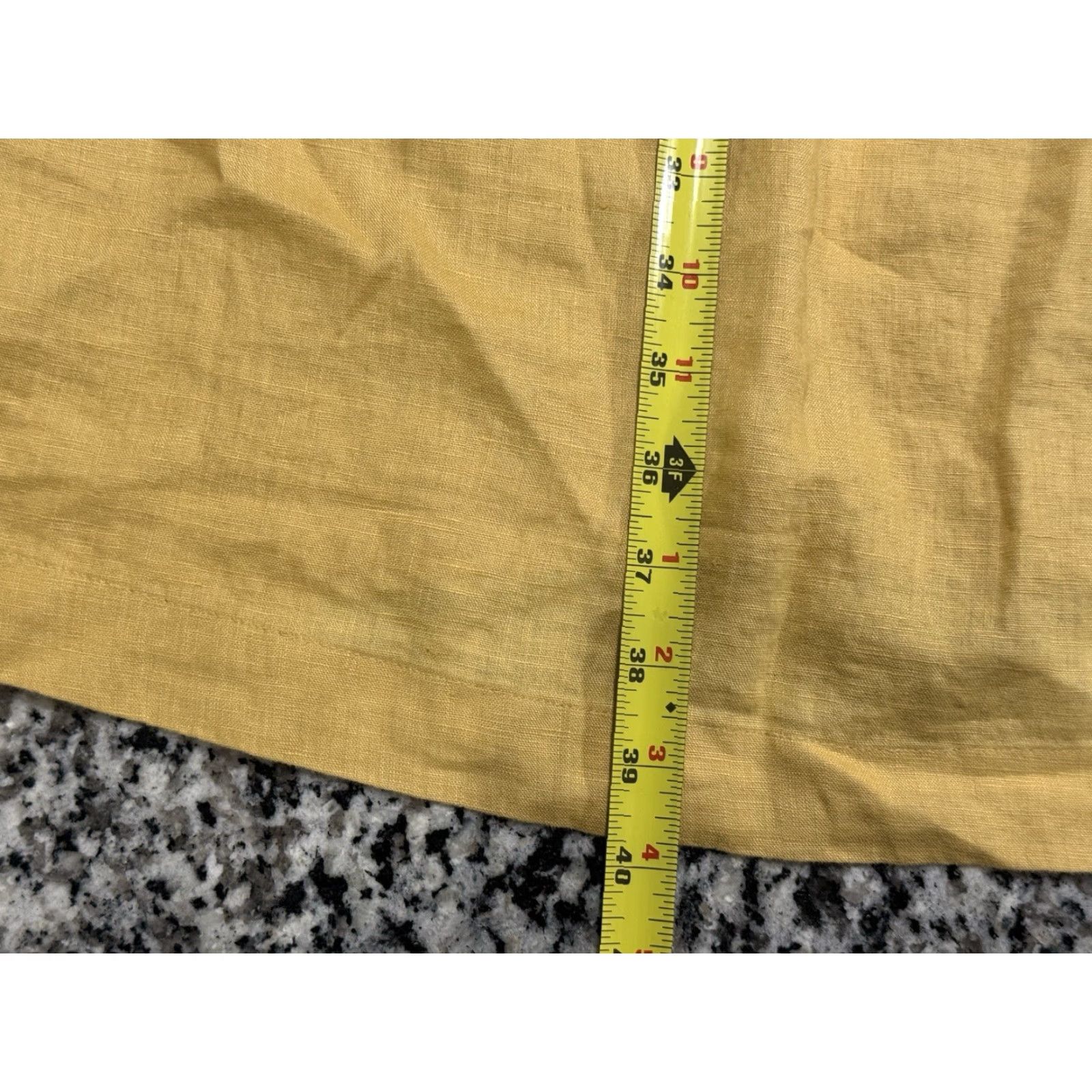 J. Jill NWT J.Jill Love Linen Dress Mustard Yellow Short Sleeve 1/2 Button Sz Large Size 36" / US 14 / IT 50 - 3 Thumbnail